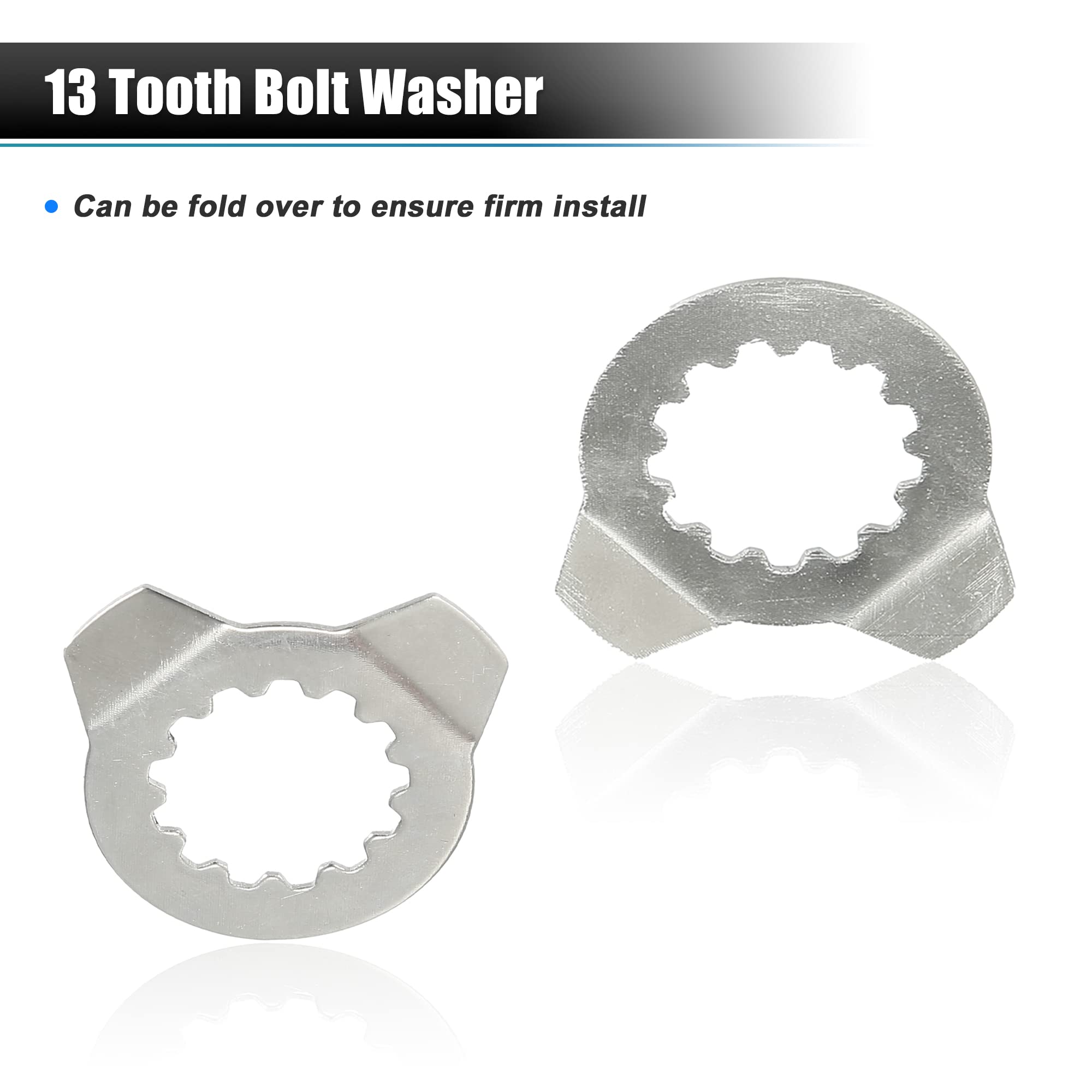 Motoforti 2Pcs Front Sprocket Holder Lock Nut & Bolt Washer 13 Tooth For Yamaha 660R Yfm660R 2001-2005 Atv 90179-18020 90215-21256 Metal Silver Tone