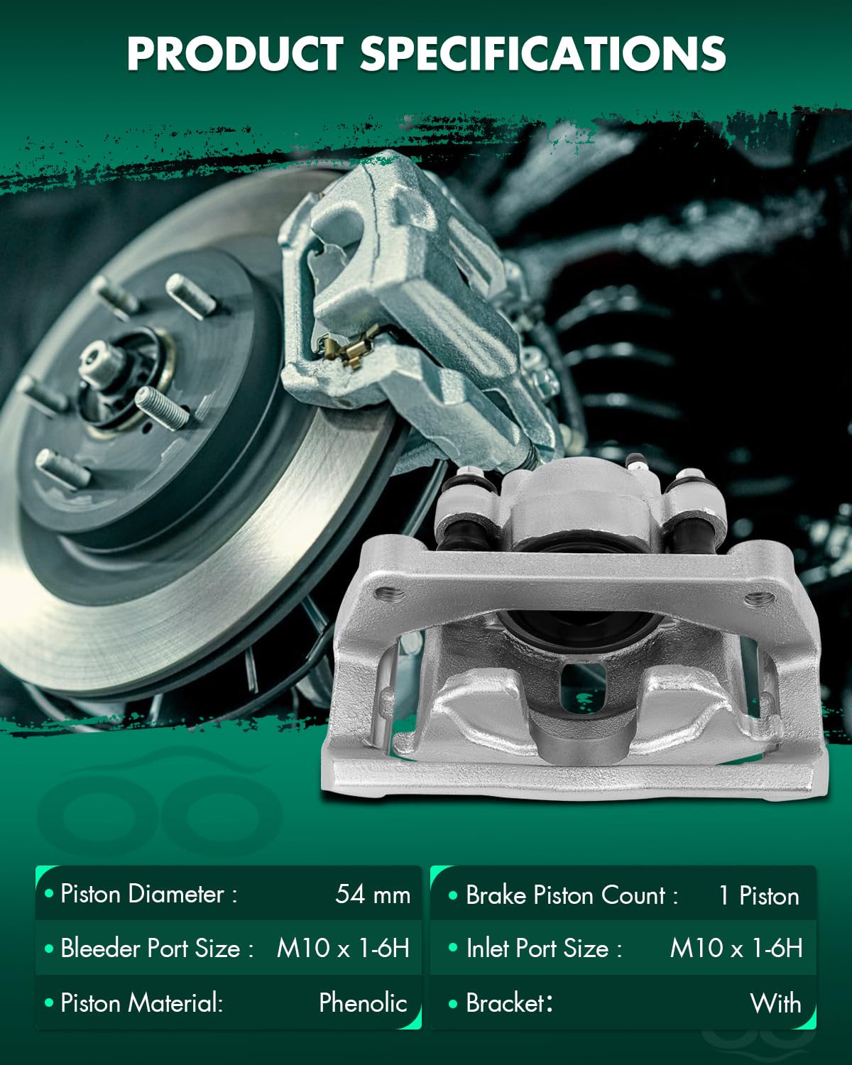 Scitoo Rear Left Brake Caliper With Bracket 18-B4837 Compatible For Chrysler Aspen 2007-2009 For Dodge For Durango 2004-2009 For