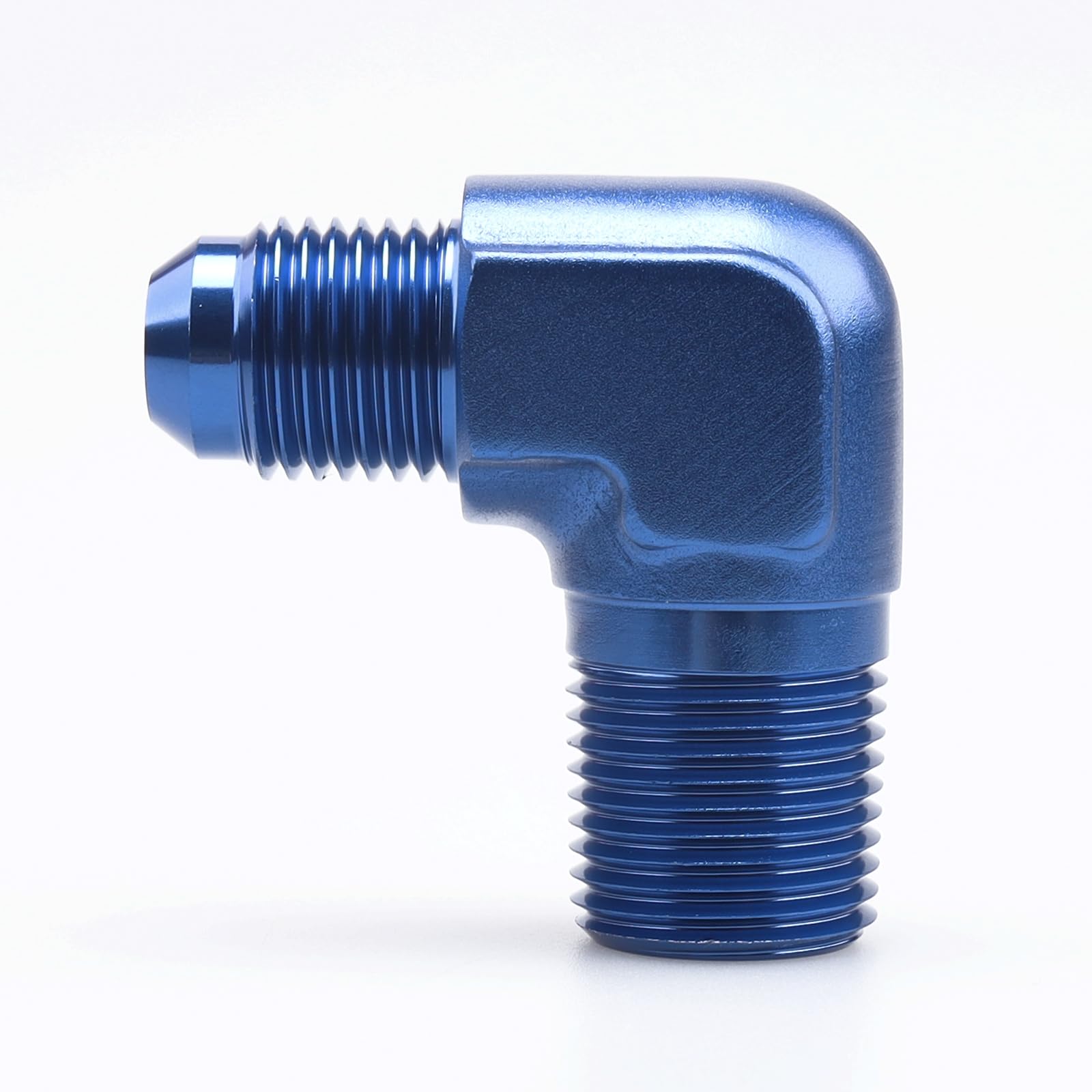 Ac Performance 90 Degree Elbow -6 An Male To 3/8'' Npt Male Fitting Adapter Connector Aluminum Blue