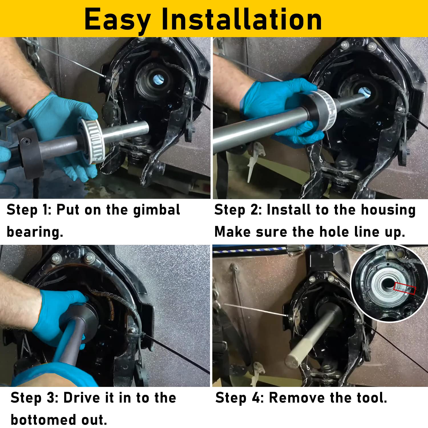 Gimbal Bearing Alignment & Installer Kit For Mercruiser Alpha, Alpha 1, Mr, Bravo, Omc, Cobra, And Volvo, For Mercruiser Alignment Tool, Gimbal Bearing Installation Tool