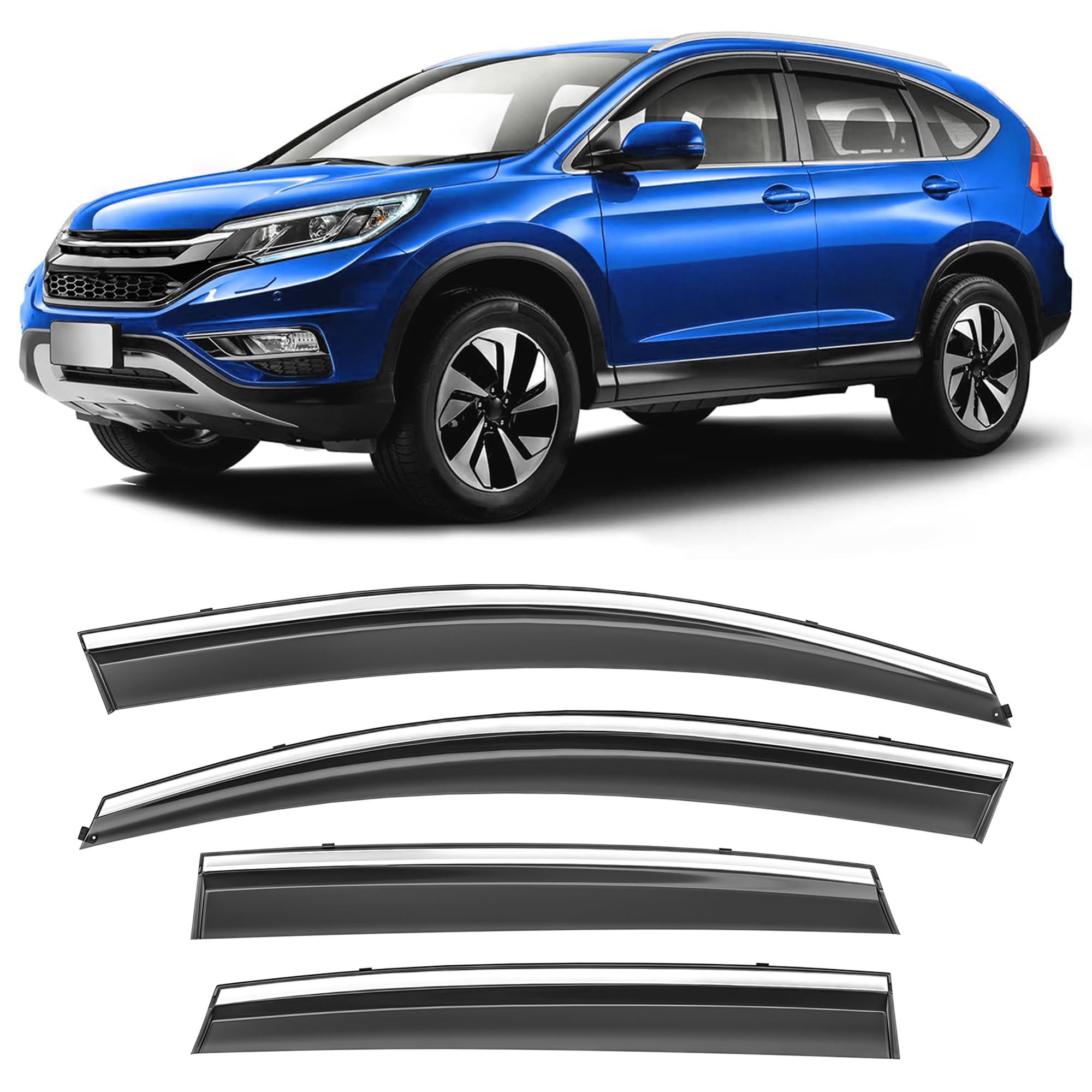 Hope You Ready Shatterproof Tape-On Window Rain Guards Fit For 2012-2016 Honda Cr-V (4Th Gen), Extra Durable Window Deflectors,