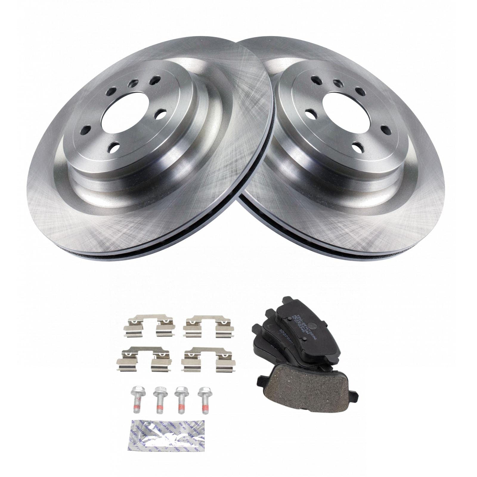Trq Rear Brake Pad & Rotor Kit Brake Pads Brake Rotor Semi-Metallic Compatible With 2013-2016 Mercedes-Benz Gl350 2014-2016 Gl45