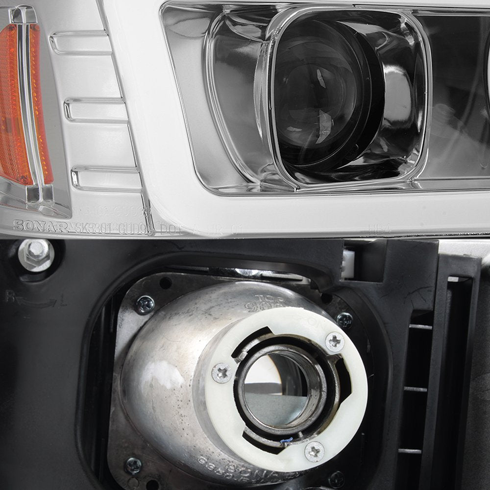 Akkon - For 1999-2006 Gmc Sierra 1500 2500Hd 3500 C3 Yukon Xl Tube Led Projector Headlights Driver+Passenger Side Pair