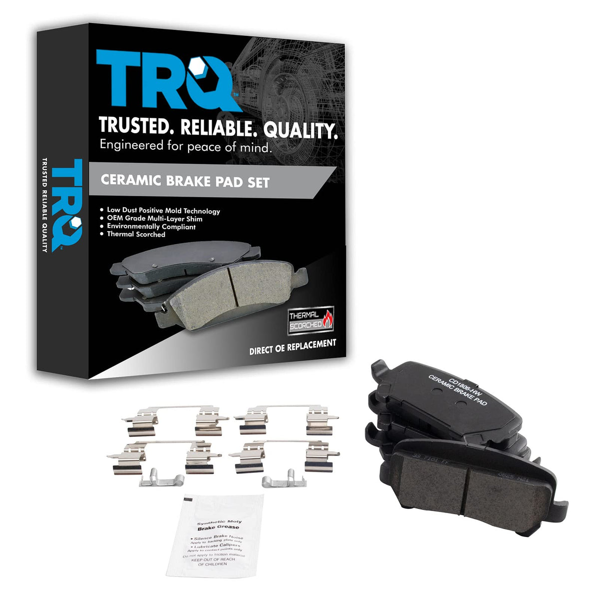 TRQ Rear Brake Pads Ceramic Compatible with 2015-2020 Chevrolet Colorado GMC Canyon