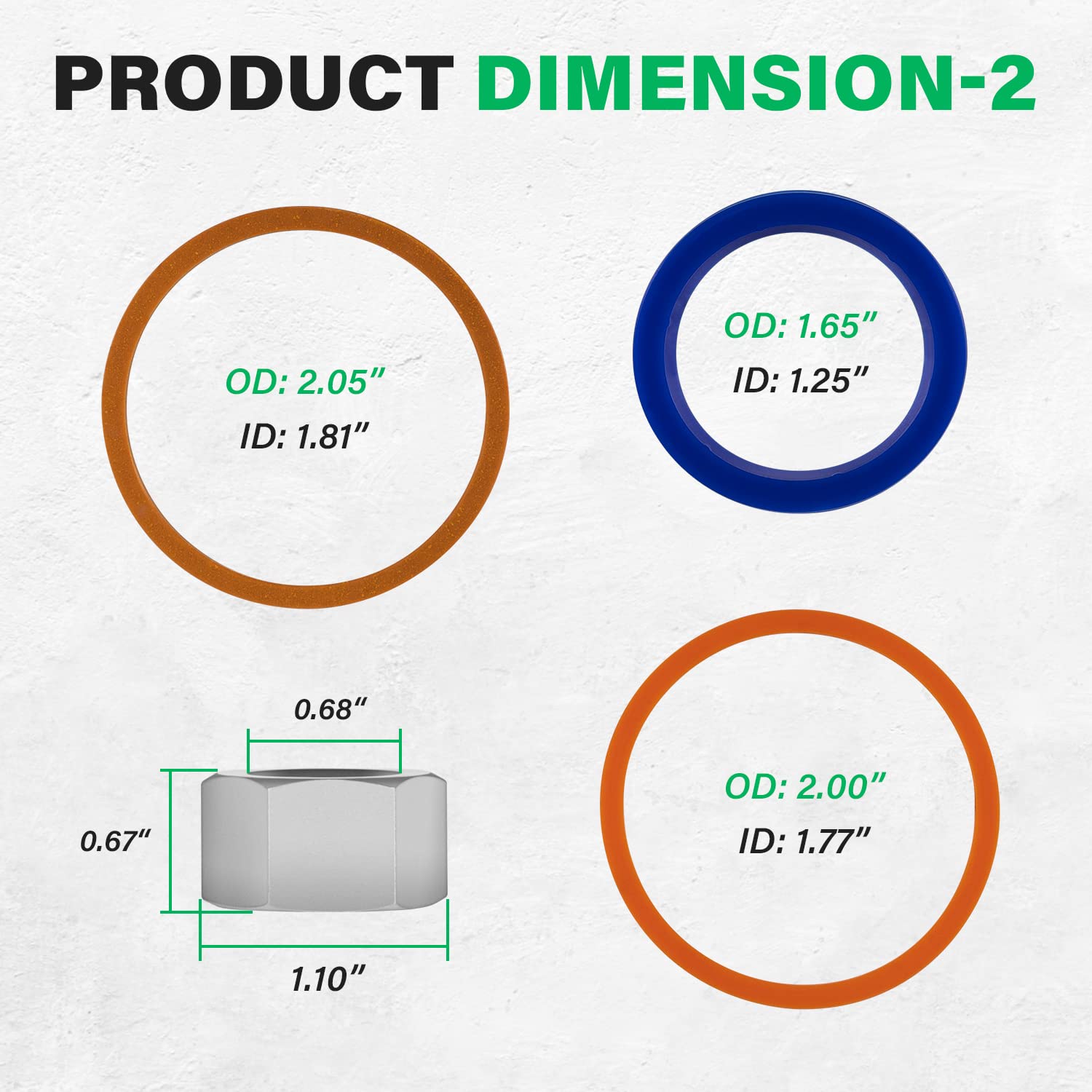 (1 Set) 6803329/7137769 Hydraulic Lift Cylinder Seals Kit Fits For Bobcat 444, 500, 520, 530, 533, 540, 542B, 643, 731, 743 Etc