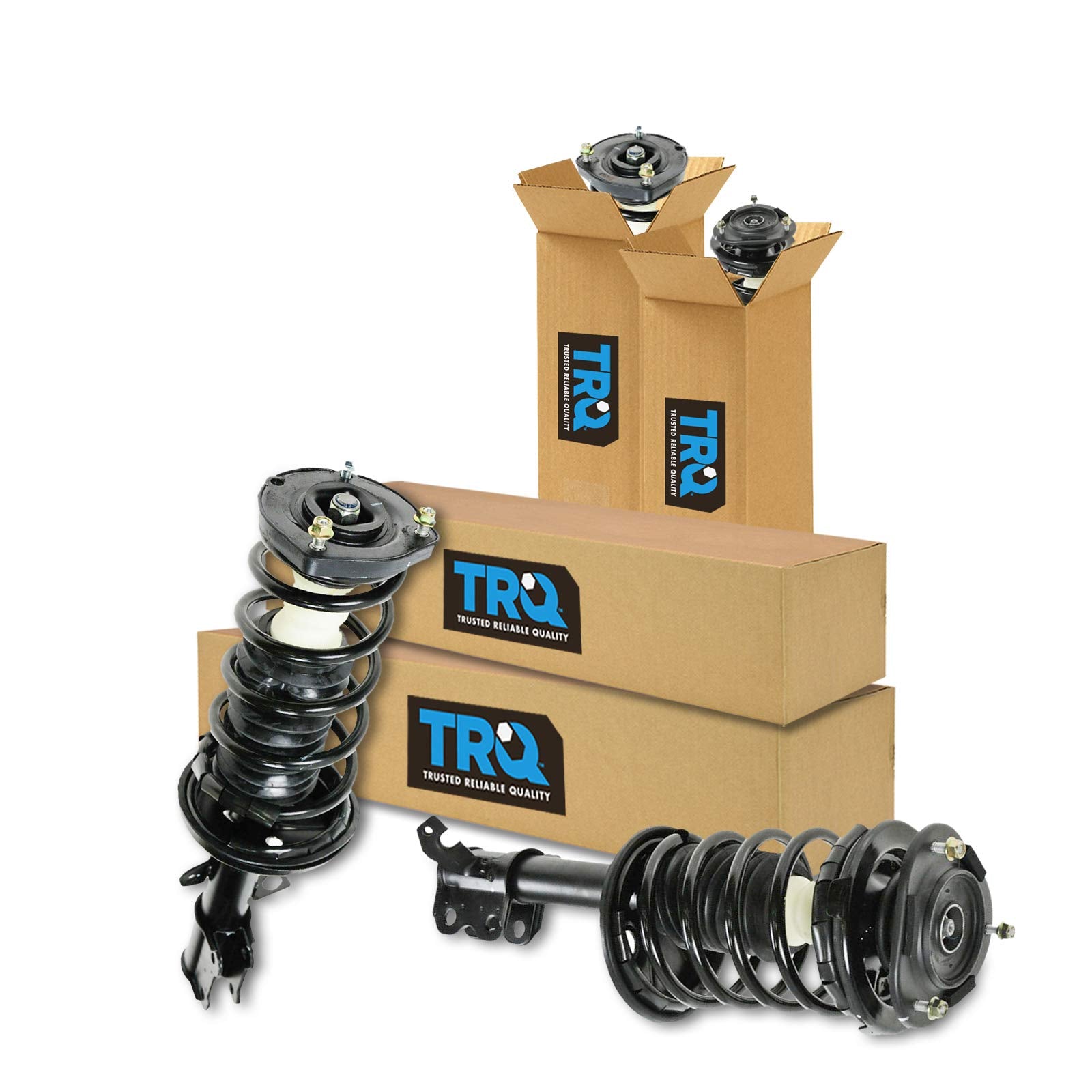 Trq Front And Rear Strut & Coil Spring Assembly Set Driver & Passenger Sides Compatible With 98-02 Chevrolet Prizm 93-97 Geo 93-