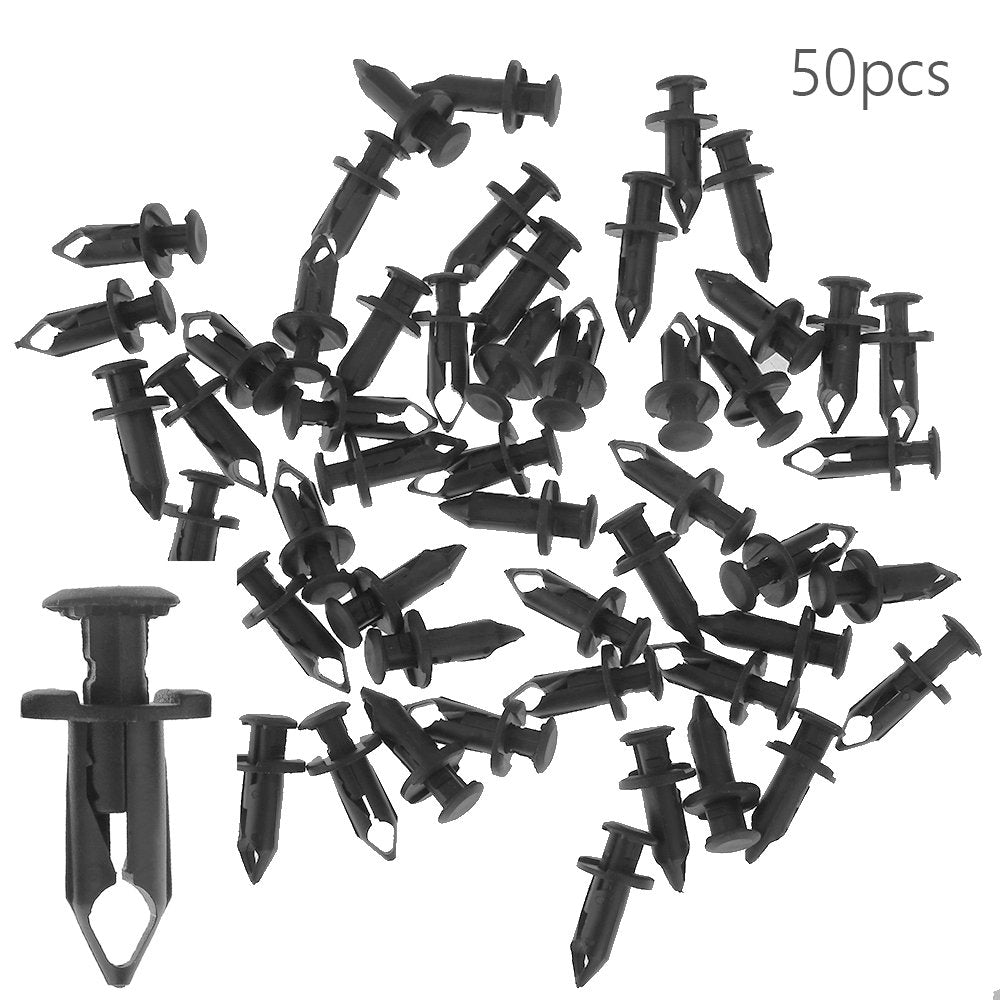 Vkinman Plastic Fender Clips Body Rivets Replacement For Honda Rancher Foreman Rubicon Rincon Trx680 Trx650 (50-Pack)