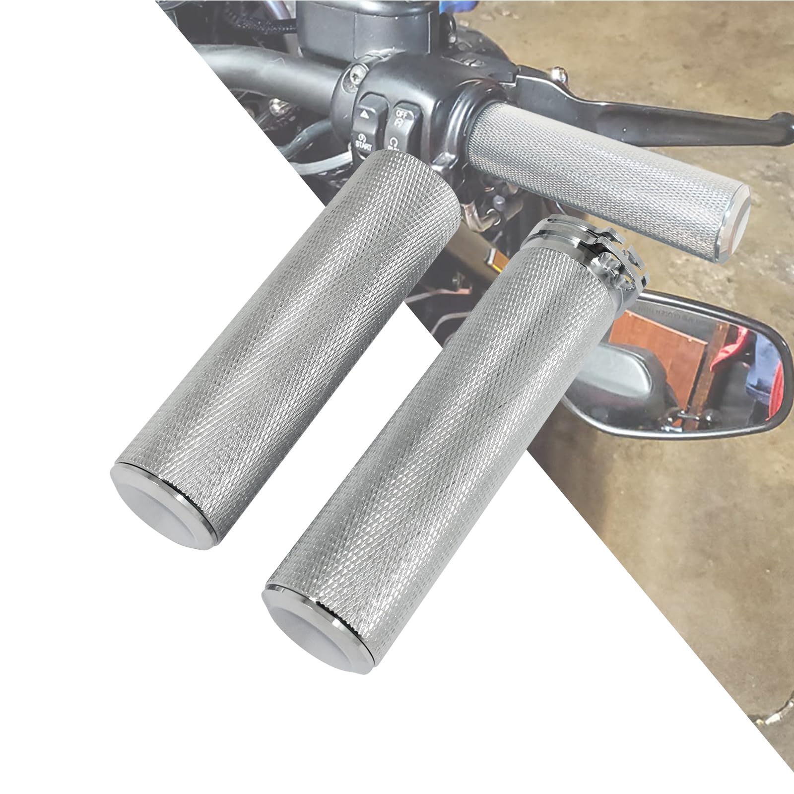 HDBUBALUS Hand Grips 1 Inch Motorcycle Handlebar Grips Cable Throttle Compatible for Harley Sportster Touring Dyna Softail 883 1