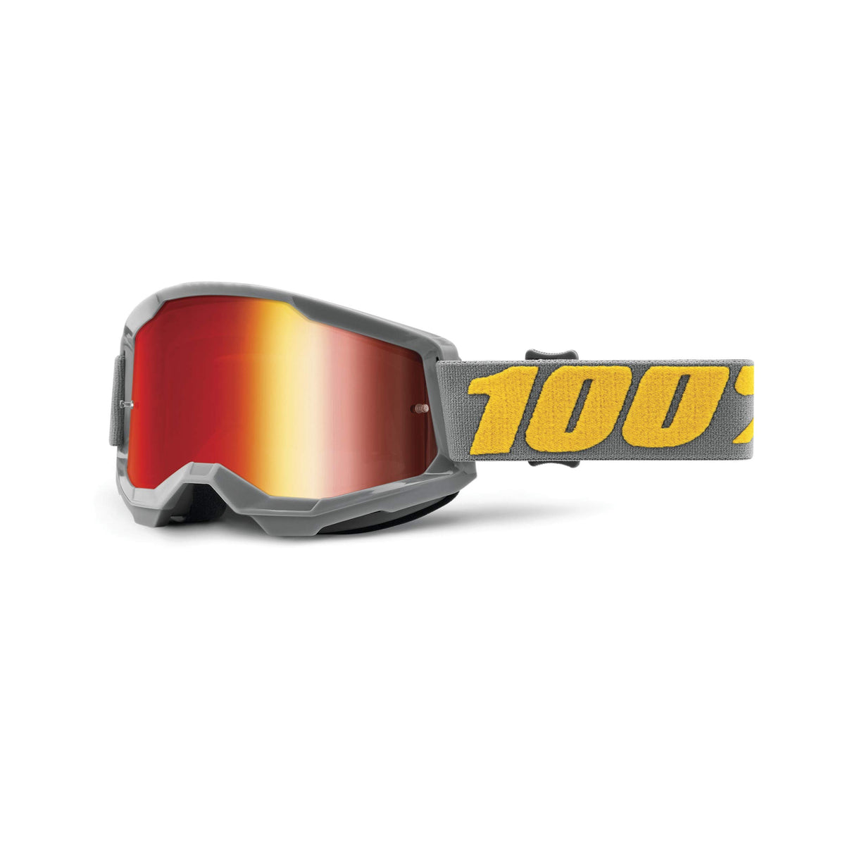 100% Strata 2 Motocross & Mountain Bike Goggles - Mx And Mtb Racing Protective Eyewear (Izipizi - Mirror Red Lens)