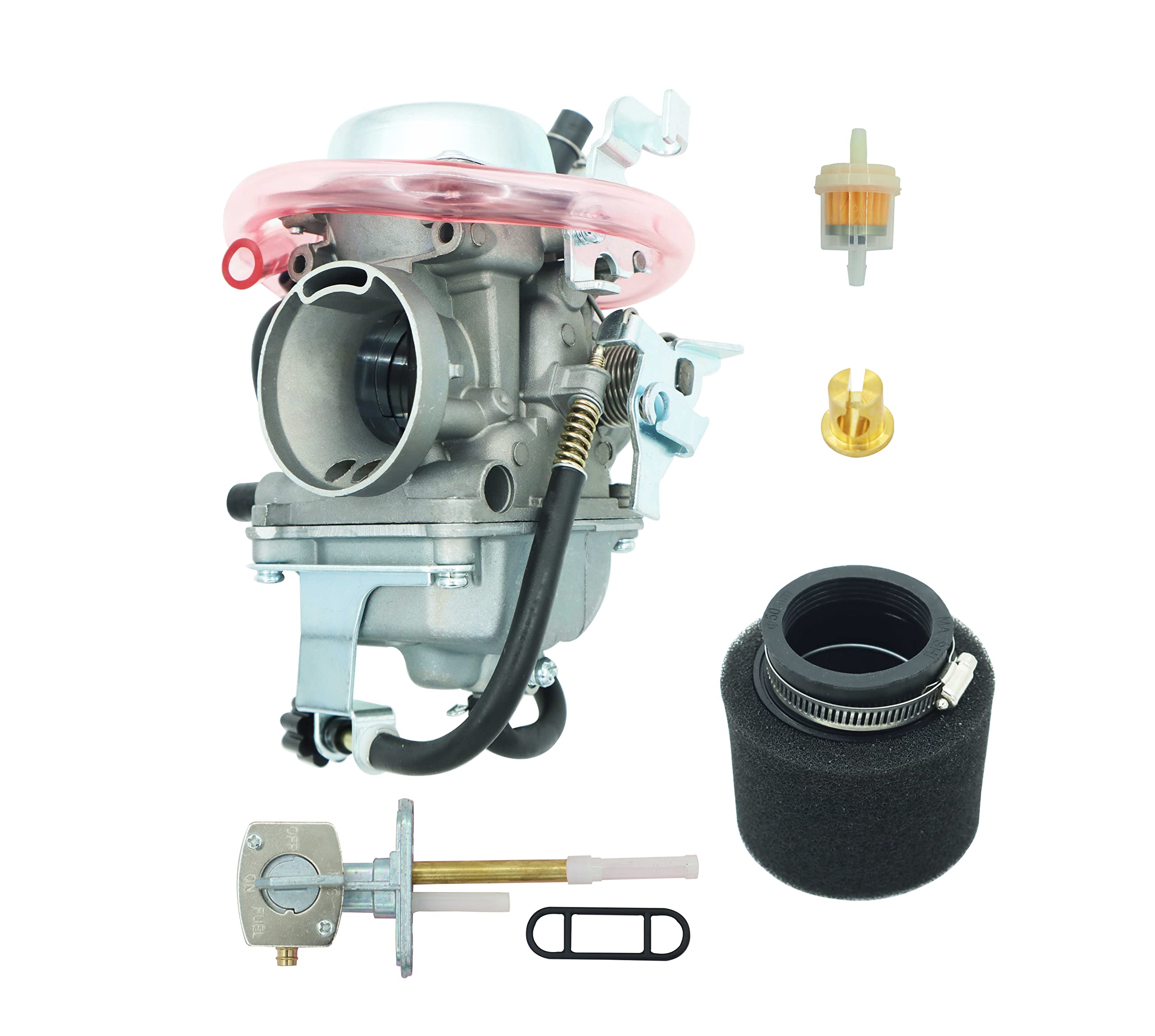 DABAZUALY Carburetor for KAWASAKI KLF300 1986-2005 BAYOU 300 ATV with Air Filter & Fuel Petcock Valve