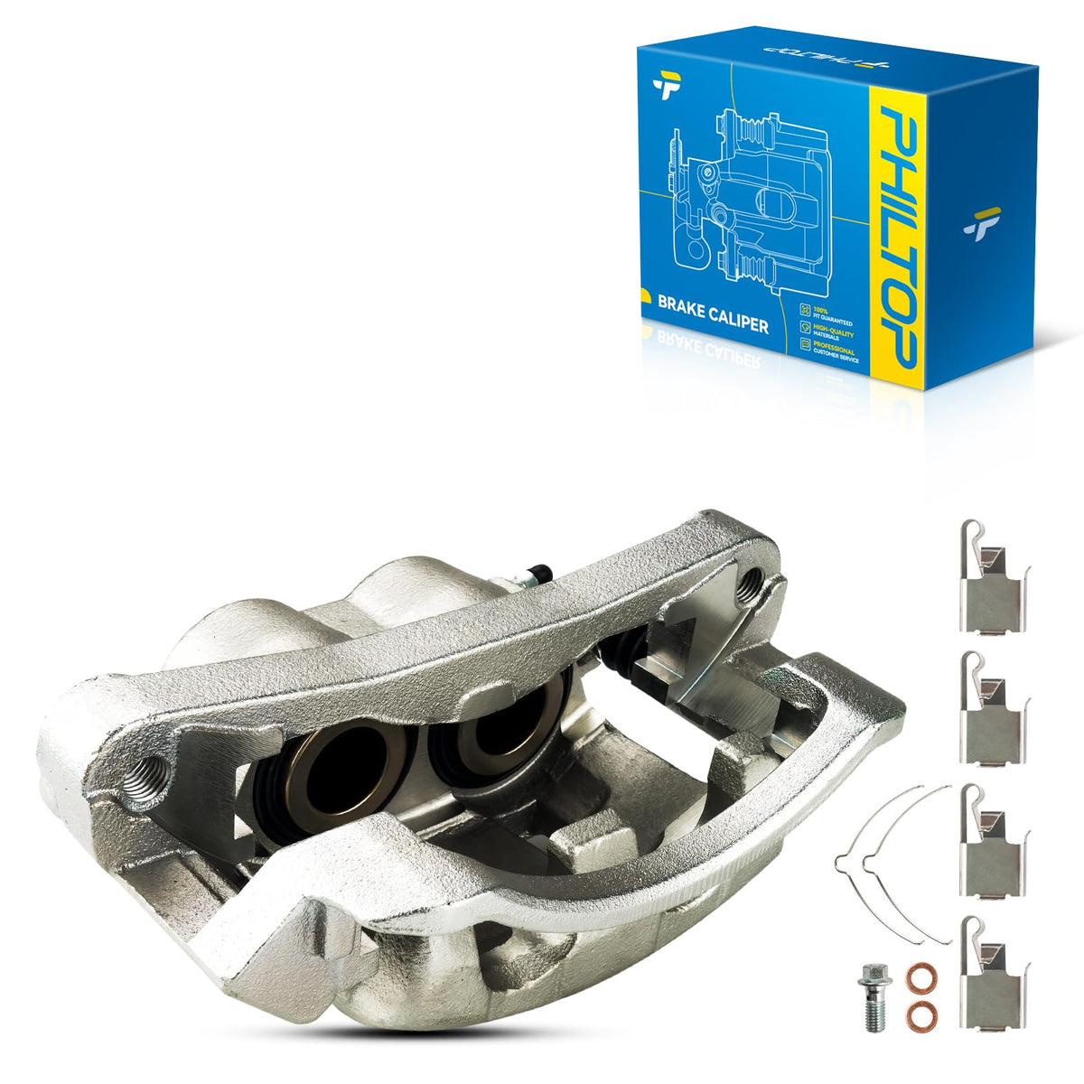 Philtop 18B4791 Front Left Disc Brake Caliper Assembly Replacement For 1999-2004 Ford F-250 Super Duty, 1999-2004 Ford F-350 Sup