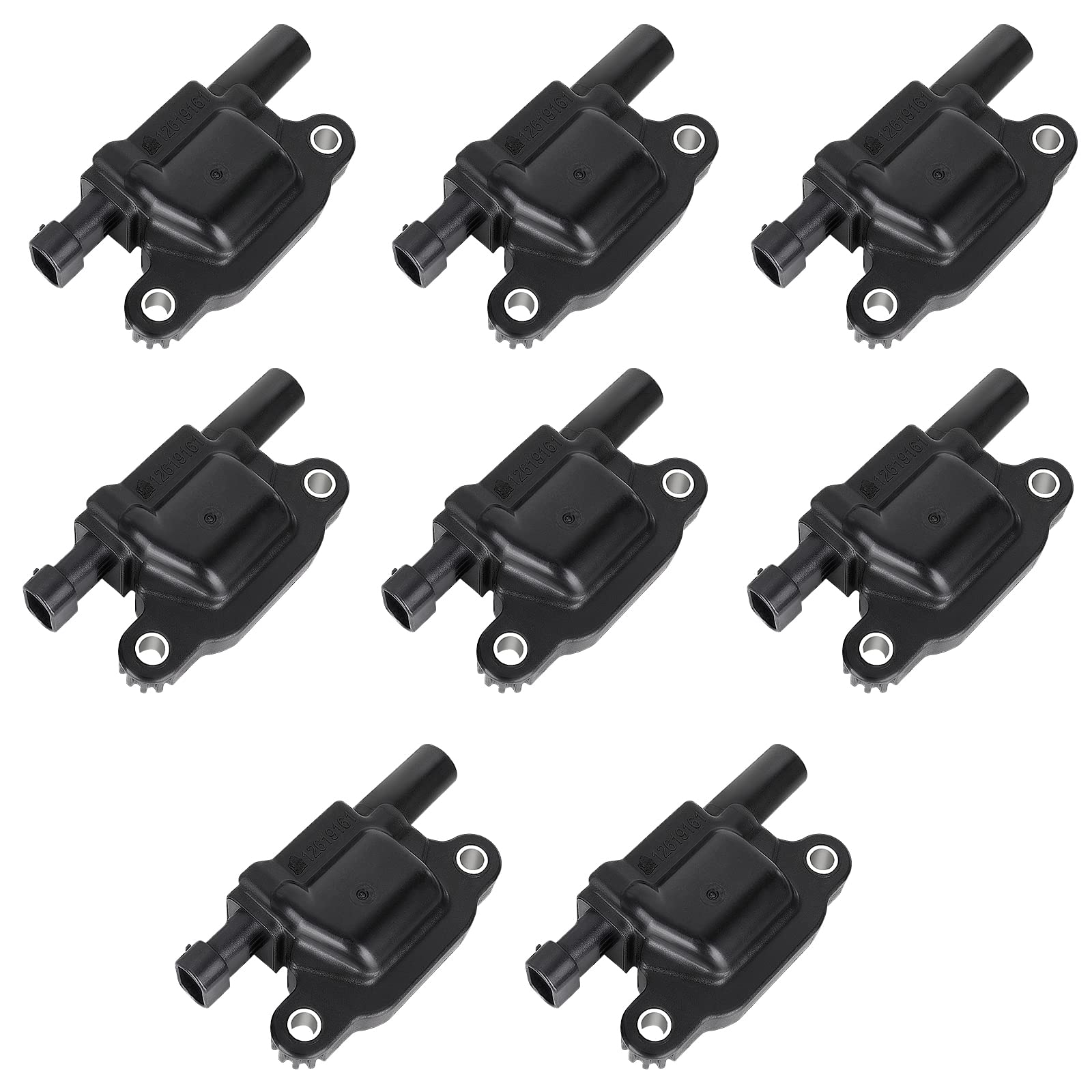 12611424 Ignition Coil Pack Compatible With Chevy Cadillac Gmc Pontiac 5.3L 6.0L V8 Engine G8 Grand Prix H3 Silverado Tahoe Yukon Impala - Replace # 12570616 D510C Uf413, Set Of 8 Ignition Coil