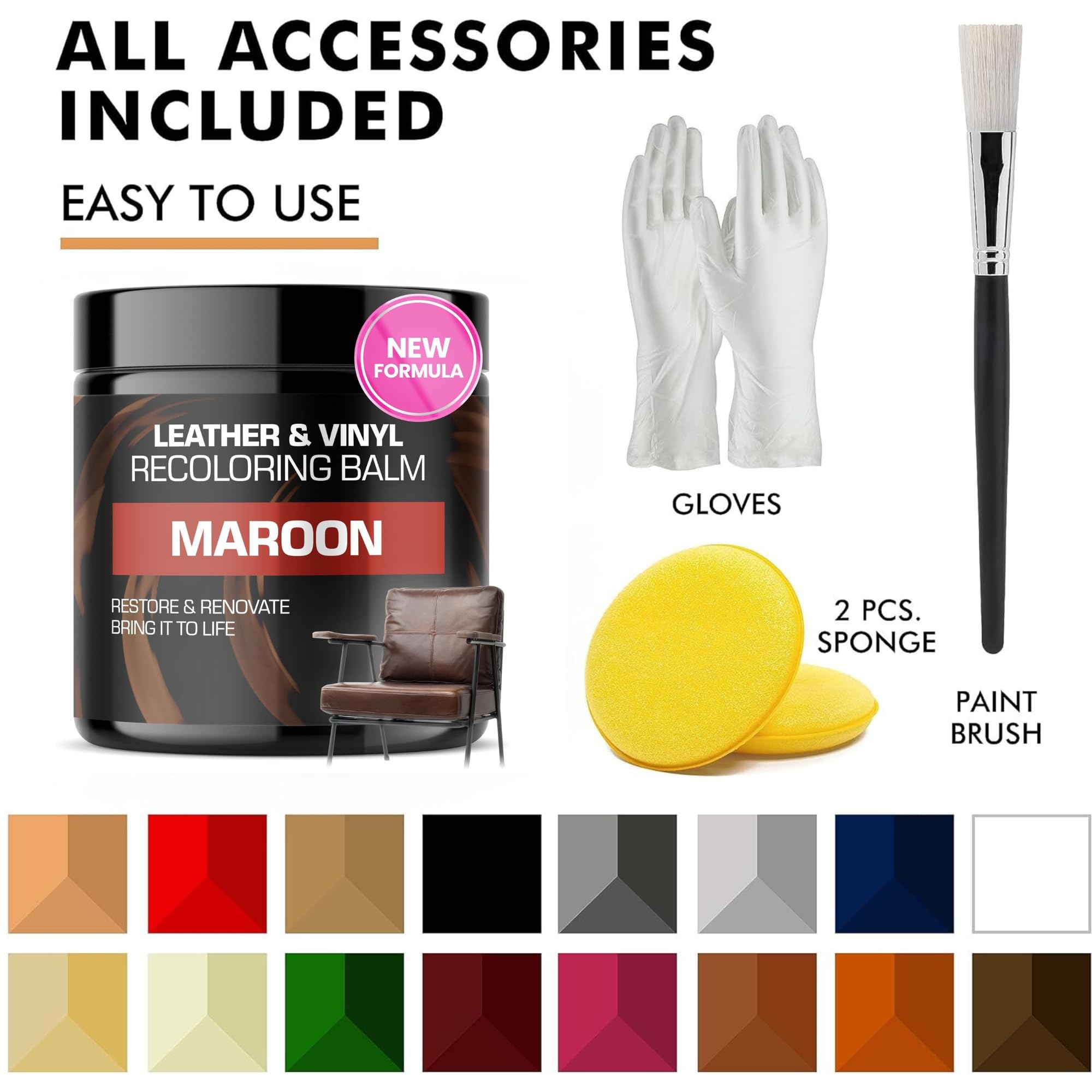 Fortivo Leather And Vinyl Recoloring Balm Maroon