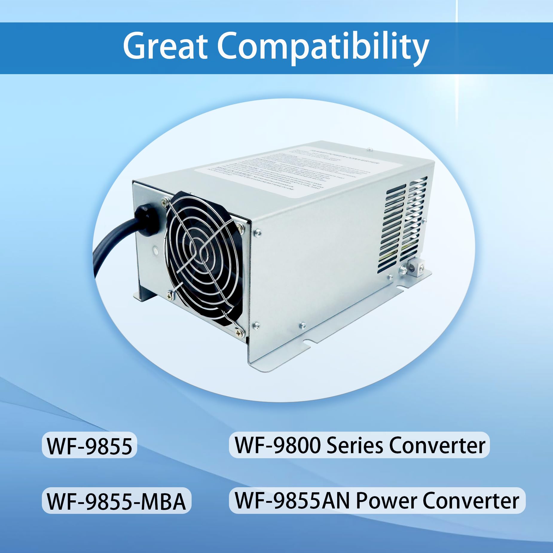 WF-9855 55 Amp Deck Mount RV Power Converter,Compatible with WF-9855, WF-9855-MBA,WF-9855AN & Other WF-9800 Series Power Convert