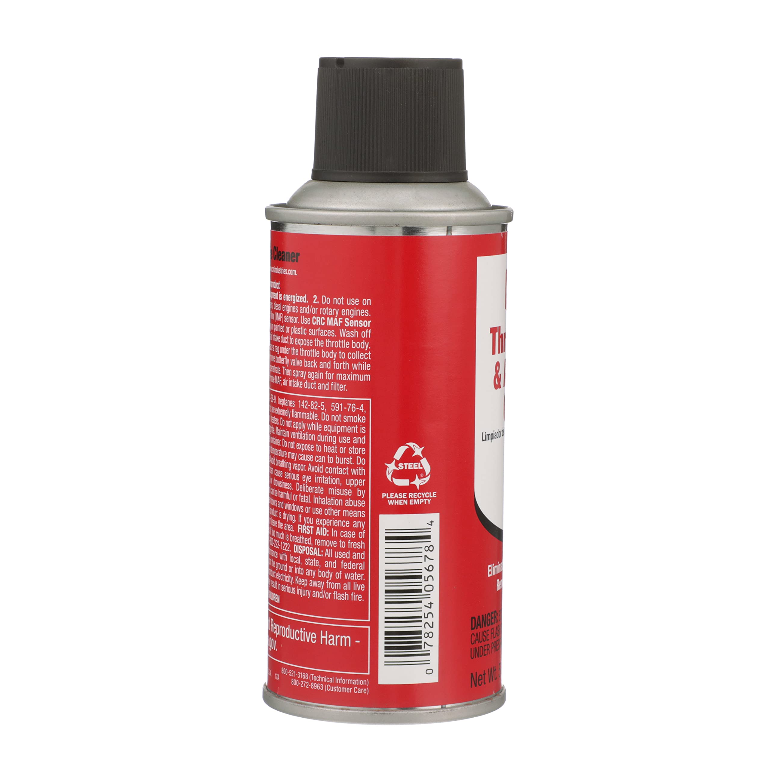 CRC Throttle Body & Air Intake Cleaner 05678 - 5 WT OZ, Cleaner for All Fuel Injected Gasoline Engines