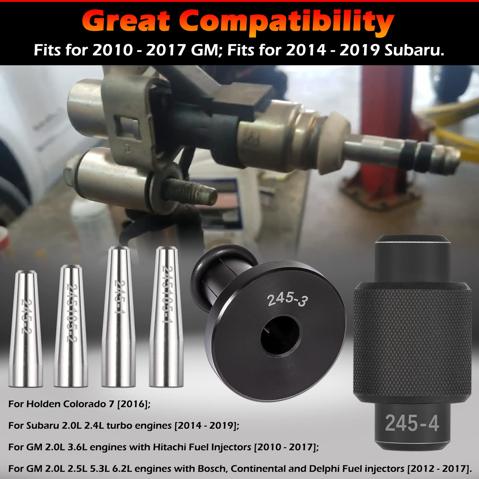 Gm245 Fuel Injector Seals Tools Set Perfectly Compatible With Gm Subaru Engines, Replaces For #En-49245, En-51105 And #18683Aa000