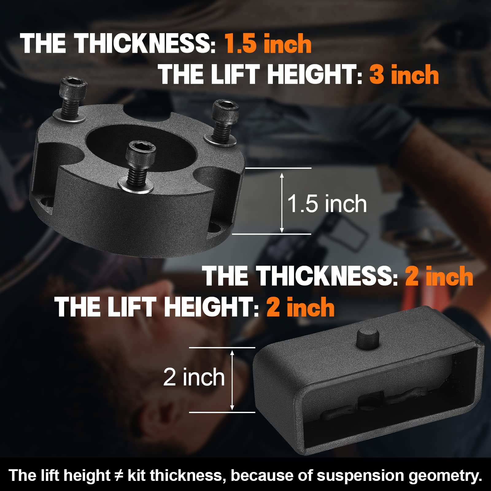 Bdfhyk 3 Front And 2 Rear Leveling Lift Kit, Compatible With 2005-2022 Toyota Tacoma 4Wd, 6061-T6 Aluminum Billet Strut Spacers Leveling Kit Suspension Leveling Lift Kit For Tacoma