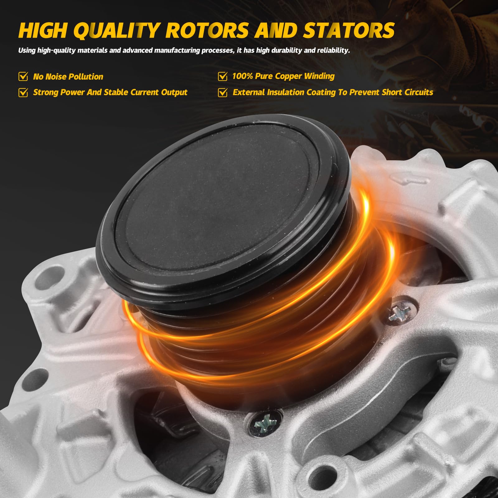 YINAVAGAD Alternator for Mercedes-Benz W205 C300 2015-2017 2018, C253 GLC300 2016-2019, GLC350e 2020, Metris 2018-2021, Metris 2