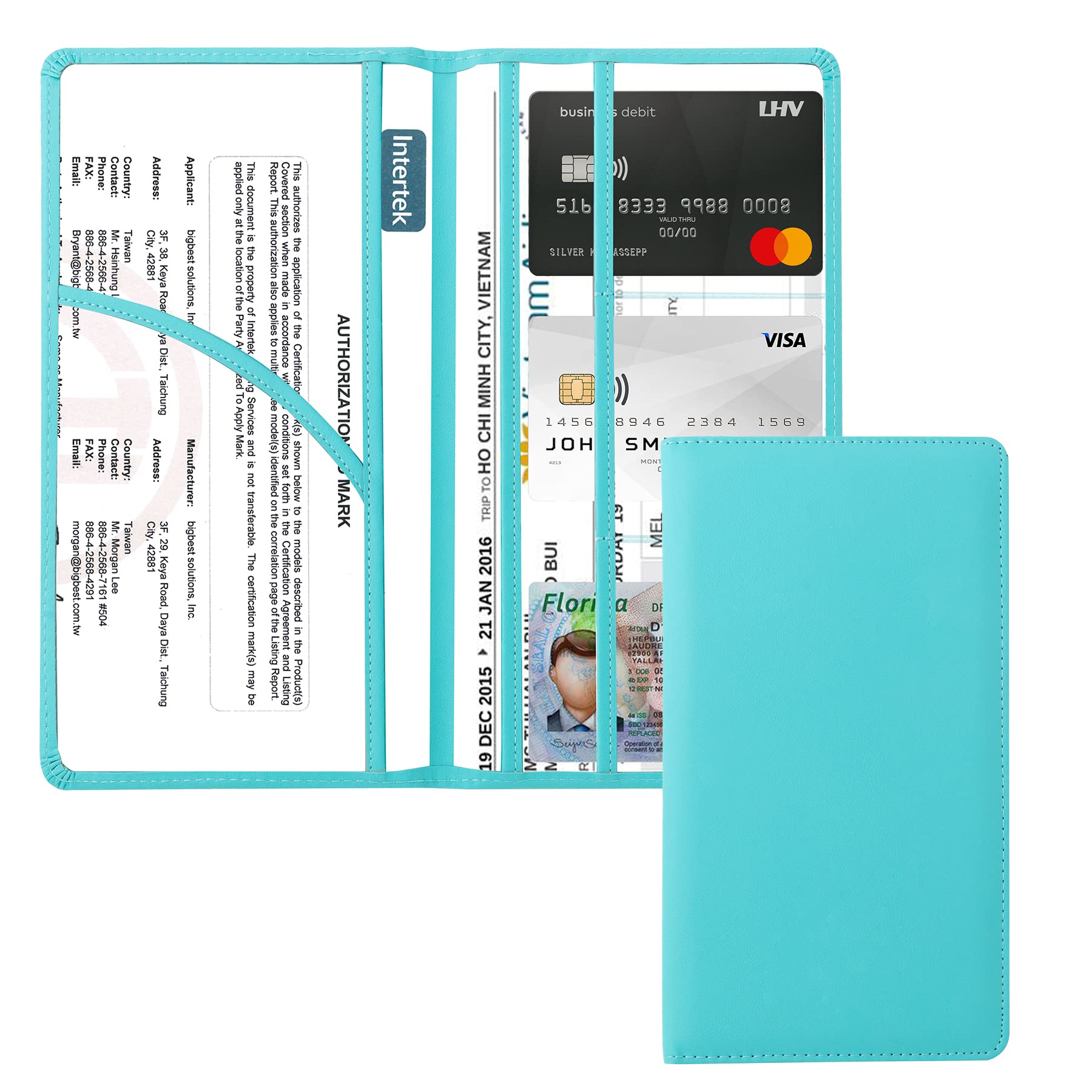 Dalueery.H Car Registration And Insurance Holder Registration And Insurance Card Holder Car Essentials For Women(Green)