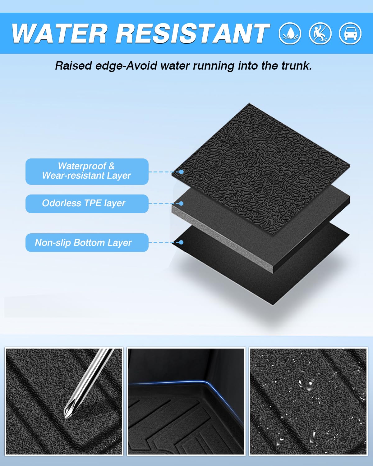 Powerty Trunk Mat Compatible For Mercedes-Benz Glc 2023 2024 2025 Accessories Cargo Mat All Weather Cargo Liner Rear Trunk Mat