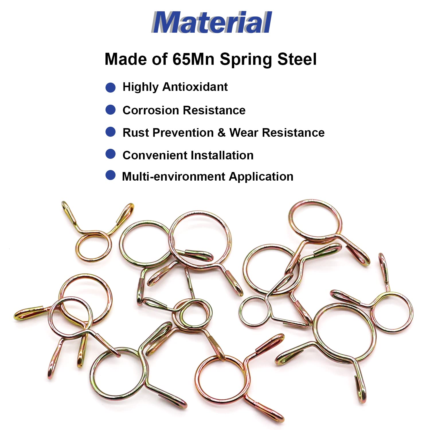 Tnisesm 310Pcs 5-13mm 9 Size Spring Clips Clamps Assortment Kit, Fuel Line Hose Tubing Spring Clips Clamps for Motorcycle Scoote