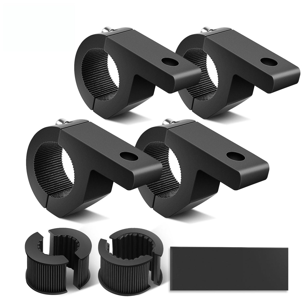 Nilight - 90028D 4Pcs Led Light Bar Horizontal Bar Clamp Mounting Kit Fit On 0.75'' 1'' 1.25'' Bull Bars Roof Racks Roll Cages F