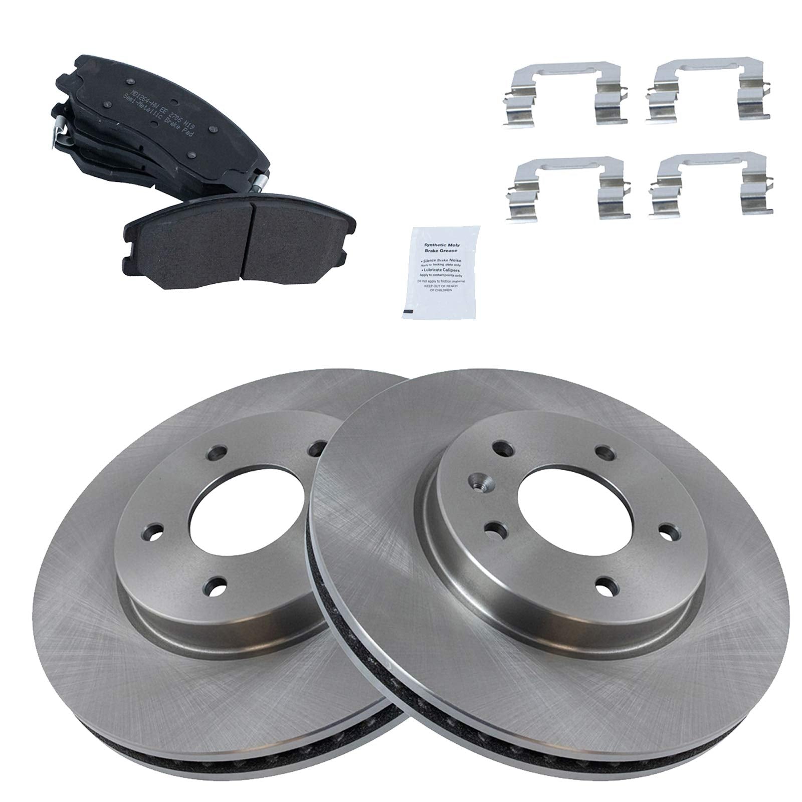 Trq Front Brake Pad & Rotor Kit Brake Pads Brake Rotor Semi-Metallic Compatible With 2012-2015 Chevrolet Captiva Sport 2007-2009