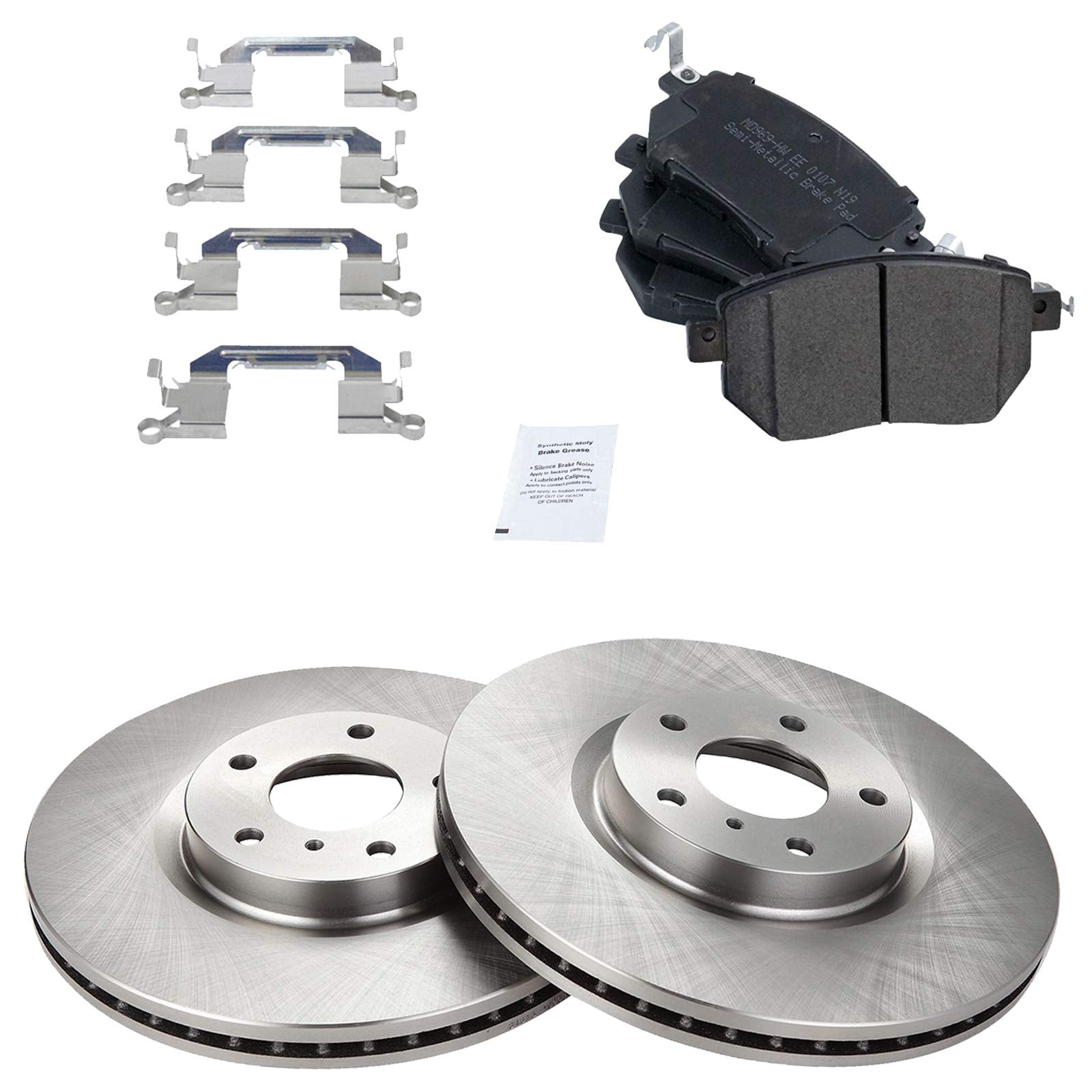 Trq Front Brake Pad & Rotor Kit Brake Pads Brake Rotor Semi-Metallic Compatible With 2003-2005 Infiniti Fx35 Fx45 2005-2006 Niss
