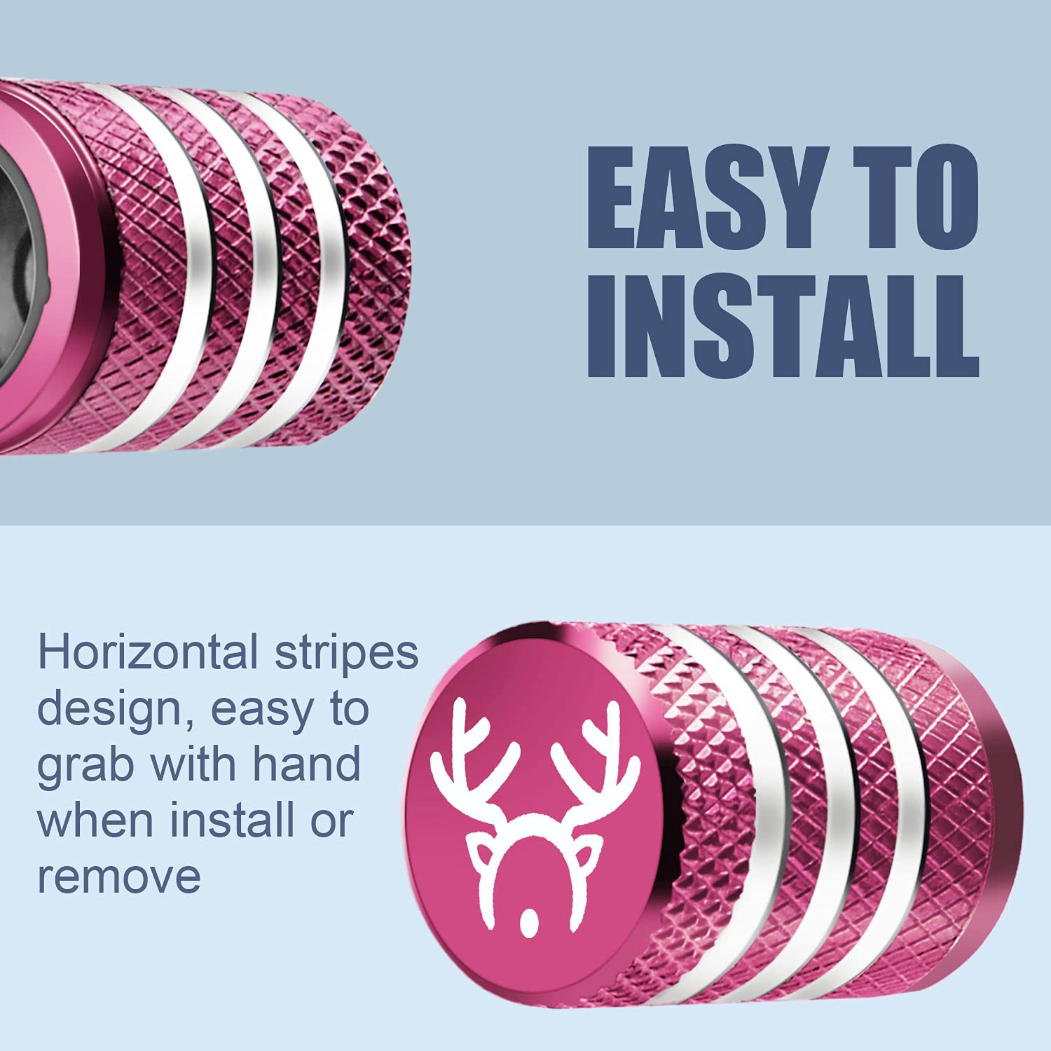 Tire Valve Stem Cap Cover - (5 Pack) Tire Air Cap Corrosion Christmas Reindeer Antler Antlers Auto Accessories Decoration For Ca