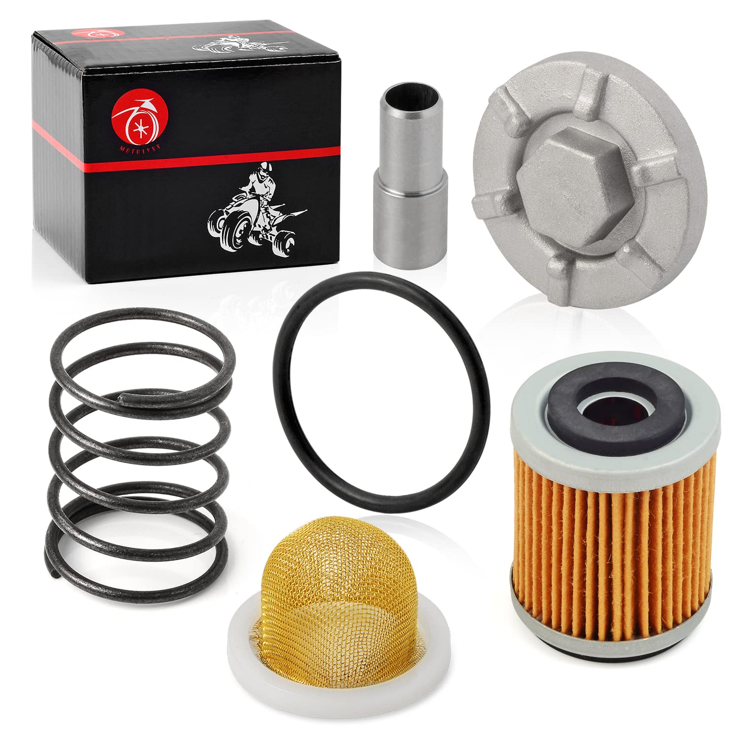 Oil Drain Plug & OIL FILTER + OIL STRAINER + Spring For YAMAHA Raptor 350 Warrior 350 Big Bear 350 400 Wolverine 350 Moto 4 YFM3