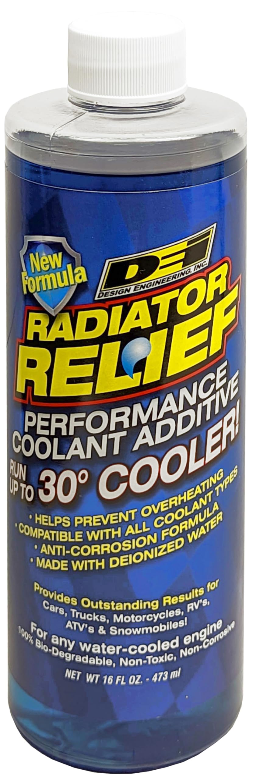 Dei Radiator Relief Coolant Additive Engine Coolant For Cars, Trucks, Rvs, Motorcycles & More Radiator Coolant Reduces Engine Temps Up To 30°F 16 Oz.