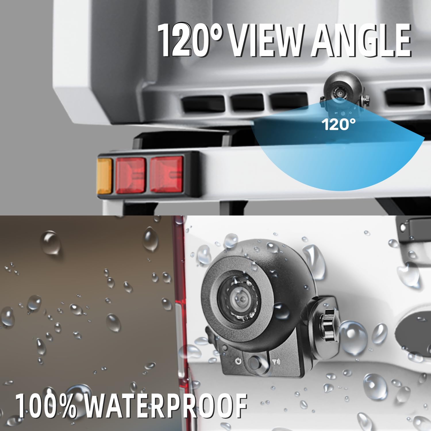 Wireless Backup Camera Systems For Trucks With 4.3Inch Lcd Monitor, Wifi Magnetic Back Up Camera Built-In Rechargeable Battery,