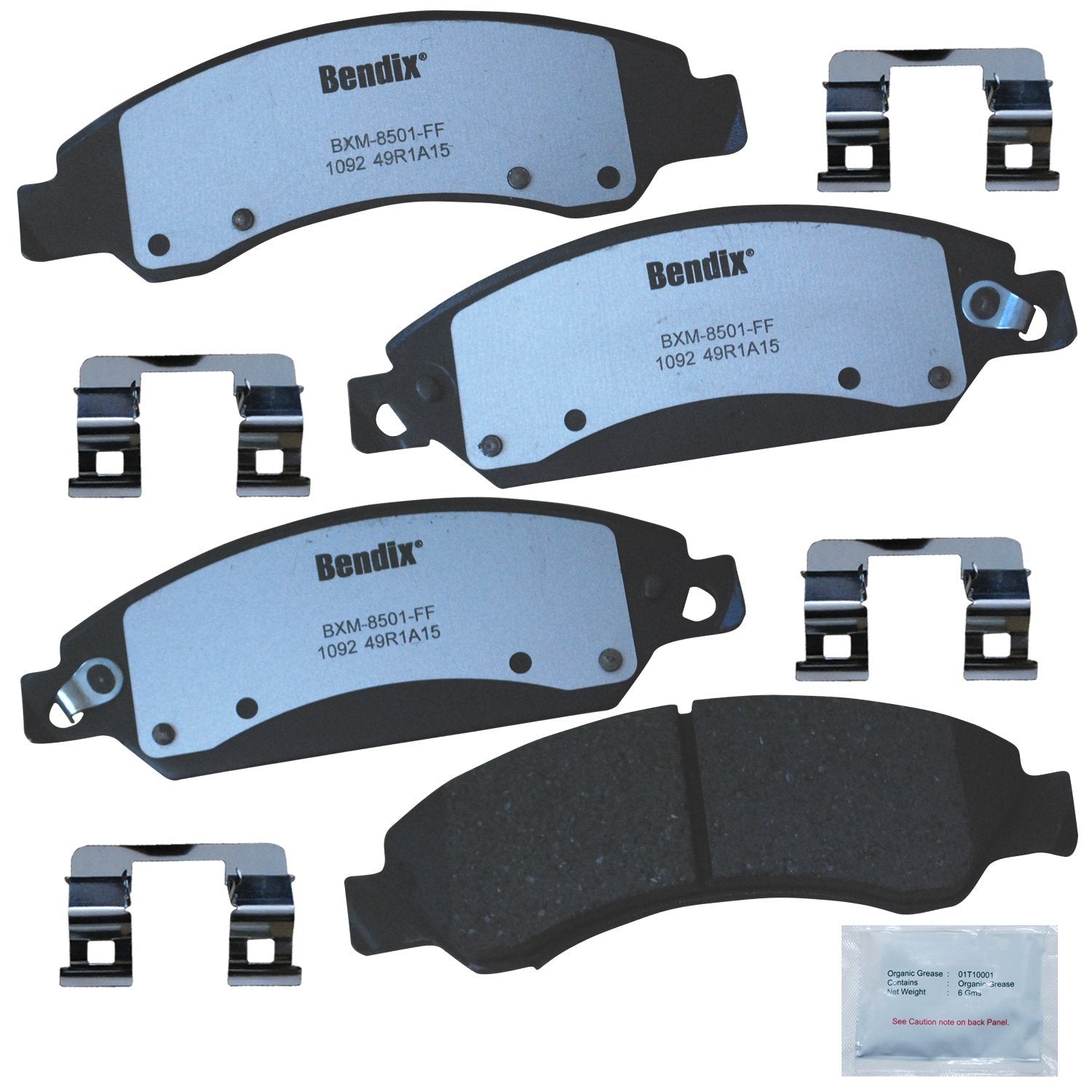 Bendix Fleet Metlok Pbd1092 Semi-Metallic Front Brake Pads For Select Models Cadillac Escalade,Escalade Esv,Ext,Chevrolet Avalan