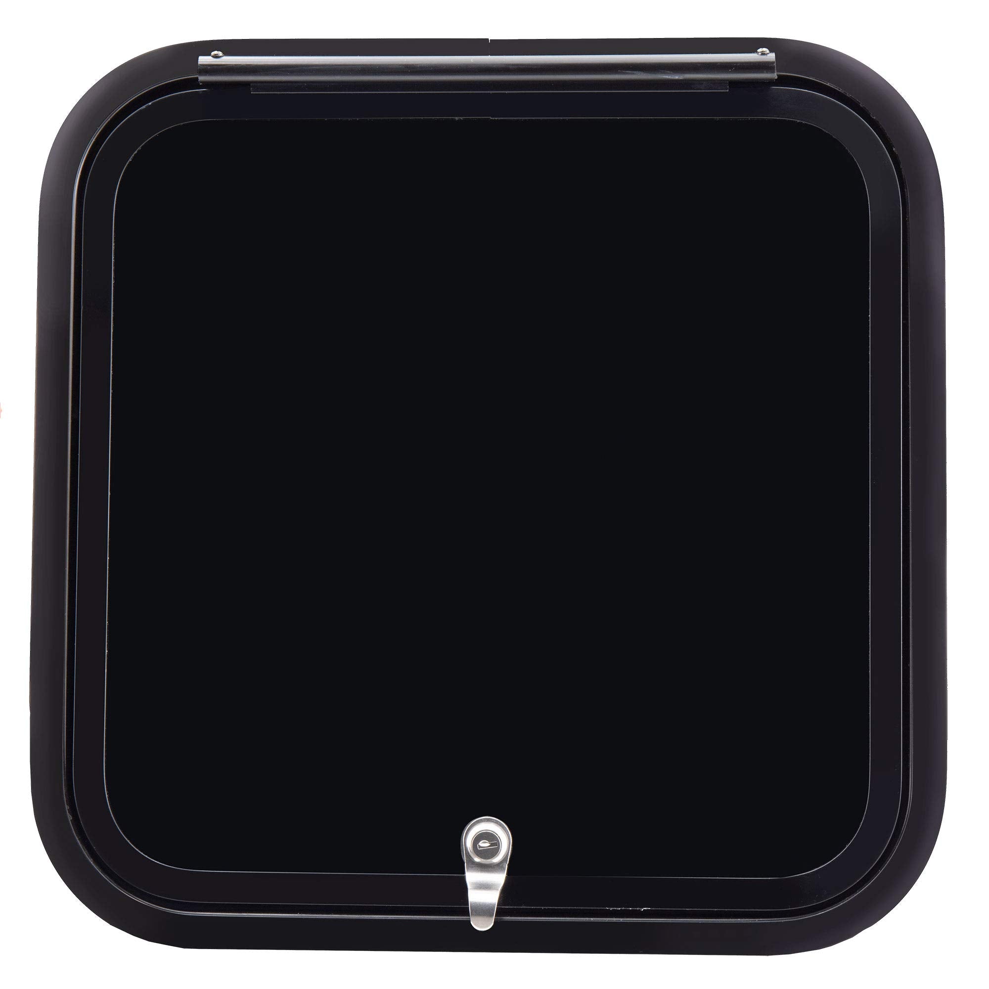 RecPro RV Baggage Door | Rounded Corners | Camper | Compartment Door | Black Fiberglass (18 H x 18 W) | Made in America