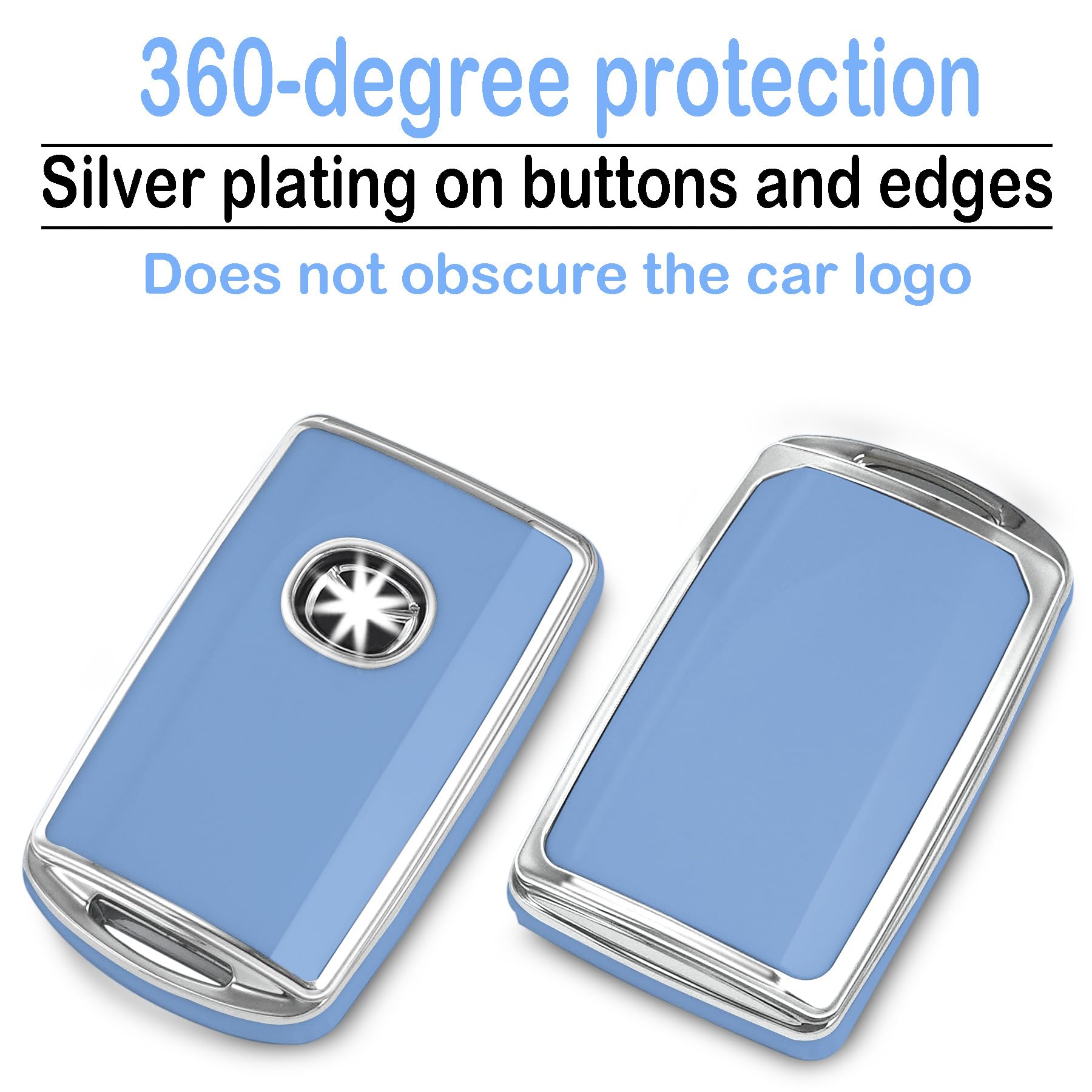 Kirsnda For Mazda Key Fob Cover,Case With Keychain,Soft Tpu Protection Key Shell/Skin,4 Buttons Fit 2019 2020 2021 For Mazda 3,H