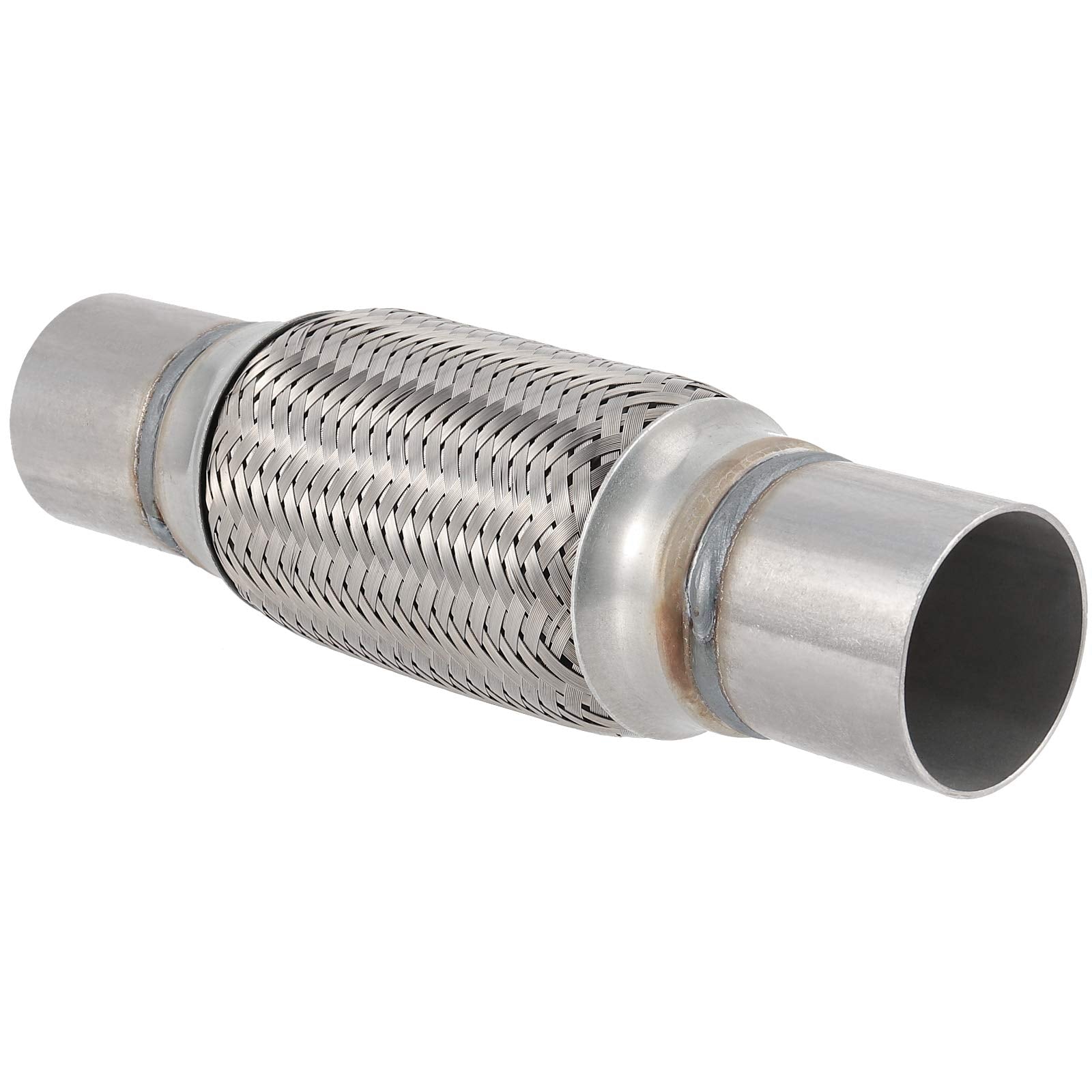 Zeonhak 4 Pack 2 X 6 Inches Stainless Steel Heavy Duty Exhaust Flex Pipe, Double Braid Exhaust Flex Tube, Overall Length 10 Inch