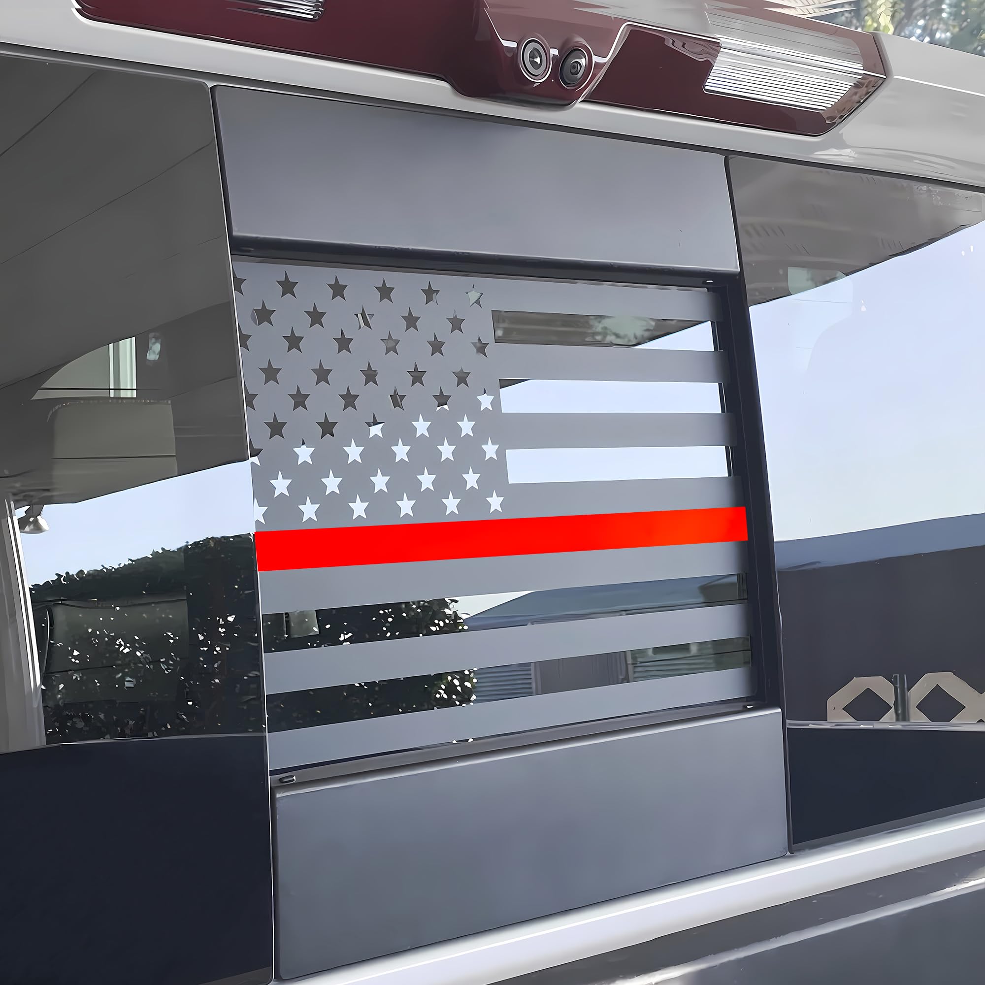 Alicatong Fits Chevy Silverado And Gmc Sierra 2019-2022 2023 2024Rear Middle Back Sliding Window American Us Flag Vinyl Decal, M