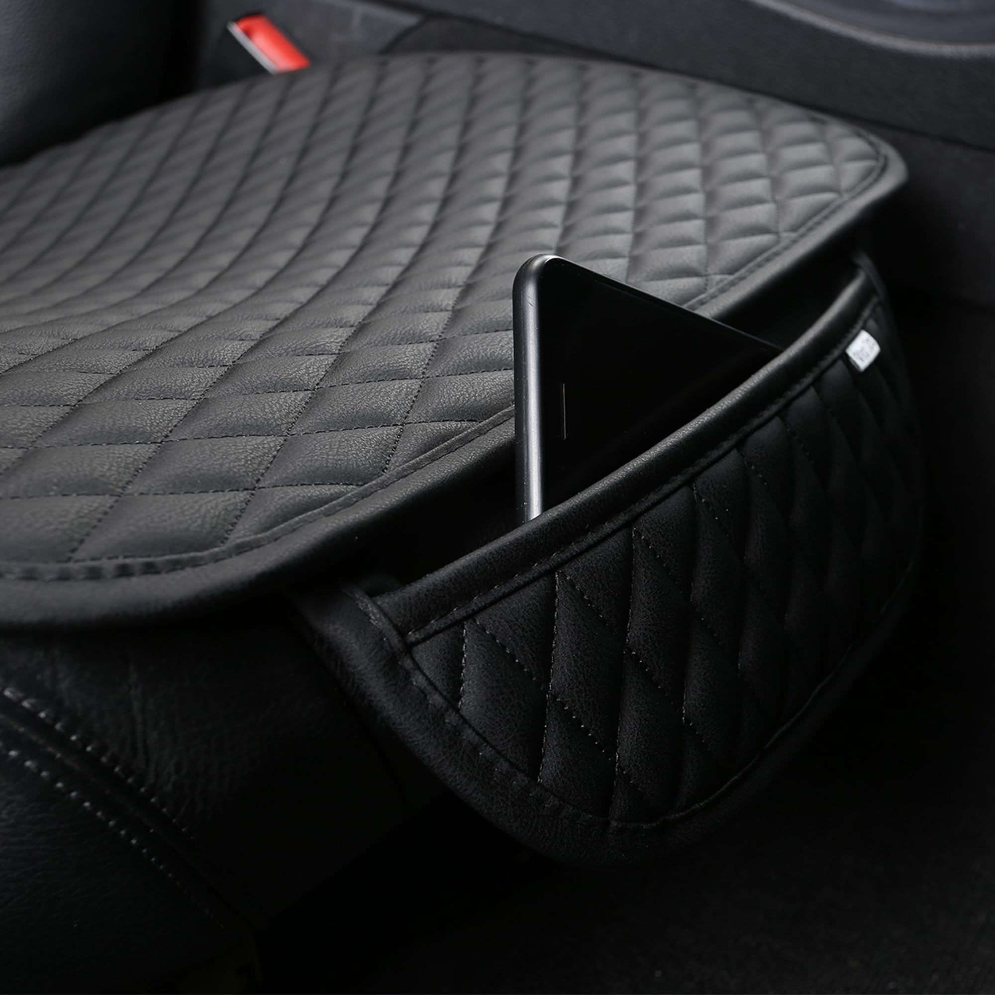 West Llama Pu Leather Car Seat Bottom Covers Protectors Include 1 Rear Bench Seat Cover Universal Fit 90% Vehicles,Black