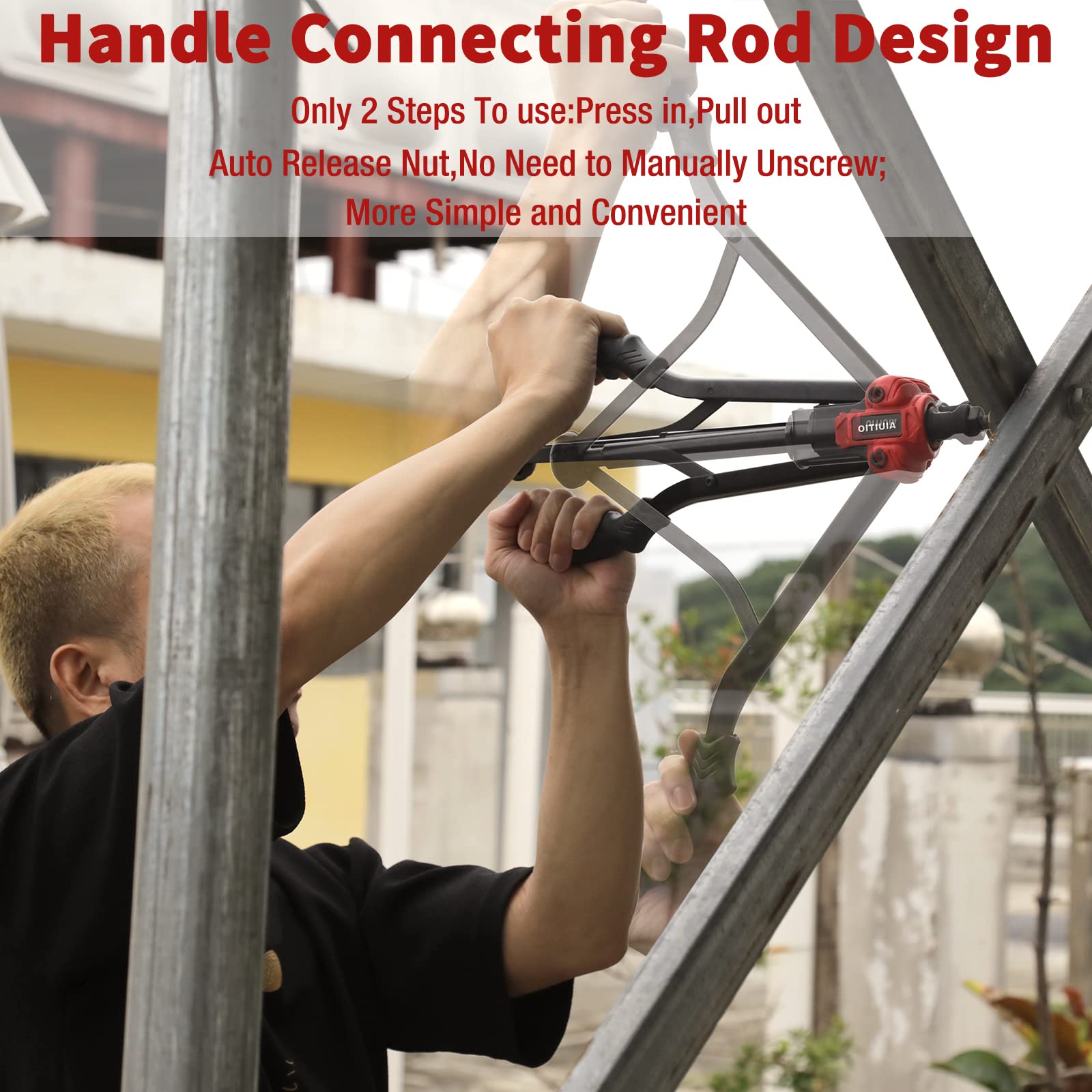 Aiuitio 16'' Rivet Nut Tool, Auto Release Nut Rivnut Tool Kit With 13 Metric And Sae Mandrels, Nutsert Rivet Tool Set With 130Pcs Rivnuts,Sturdy Plastic Case - 90% Time And Effort Saving