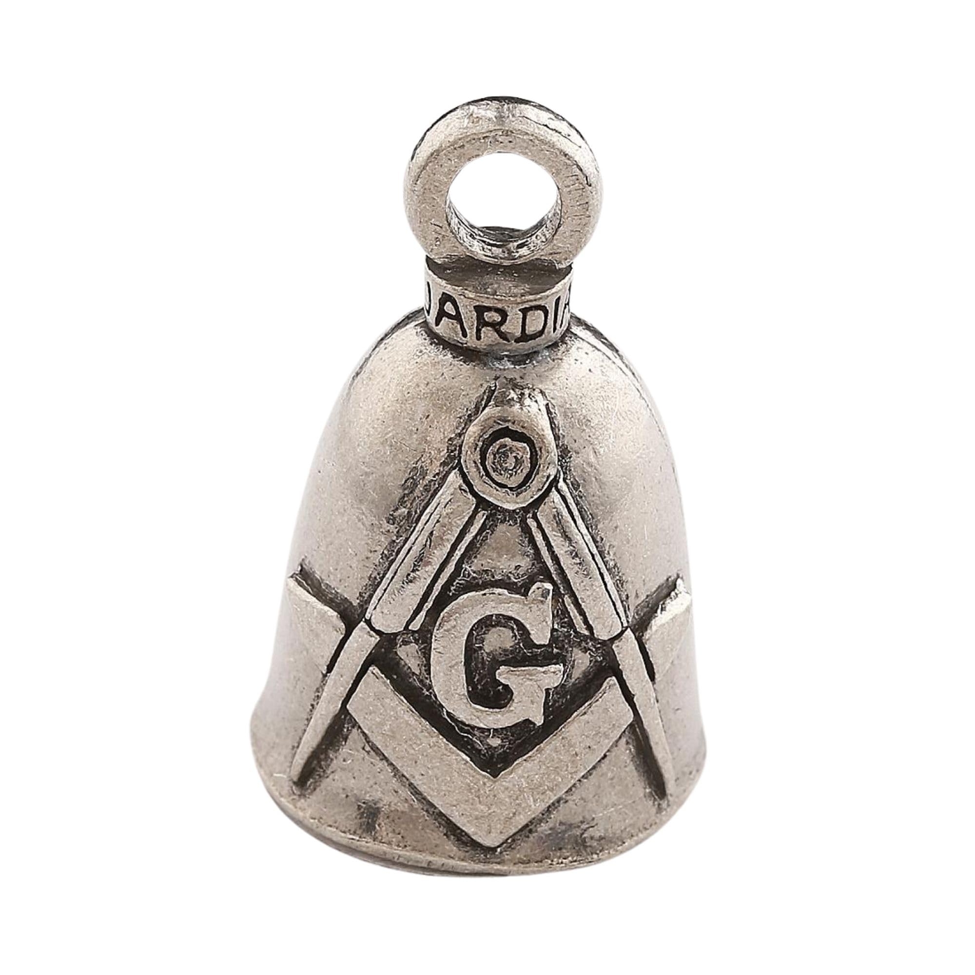 Guardian Bell Masonic Good Luck Bell W/Keyring & Black Velvet Gift Bag | Motorcycle Bell | Lead-Free Pewter | Good Luck Gift To