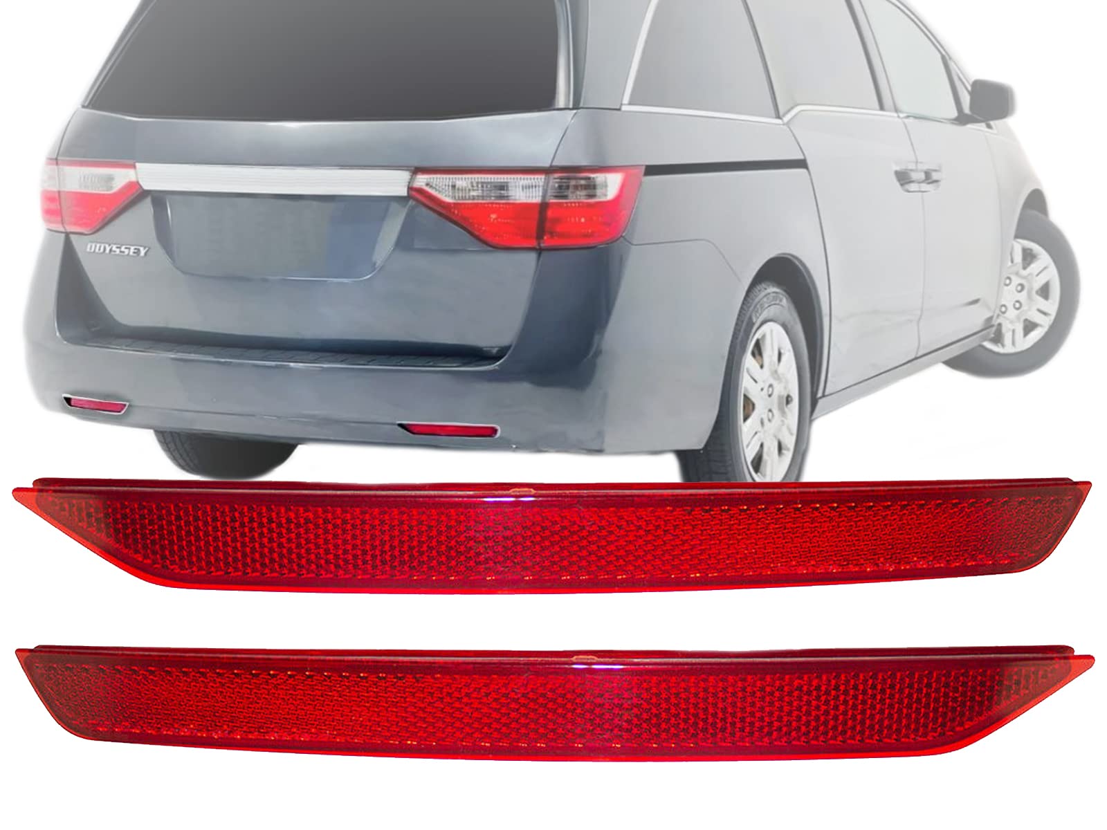 Auto Parts Avenue APA Replacement Rear Bumper Reflector for 2011 2012 2013 2014 2015 2016 2017 Odyssey Driver and Right PAIR Set