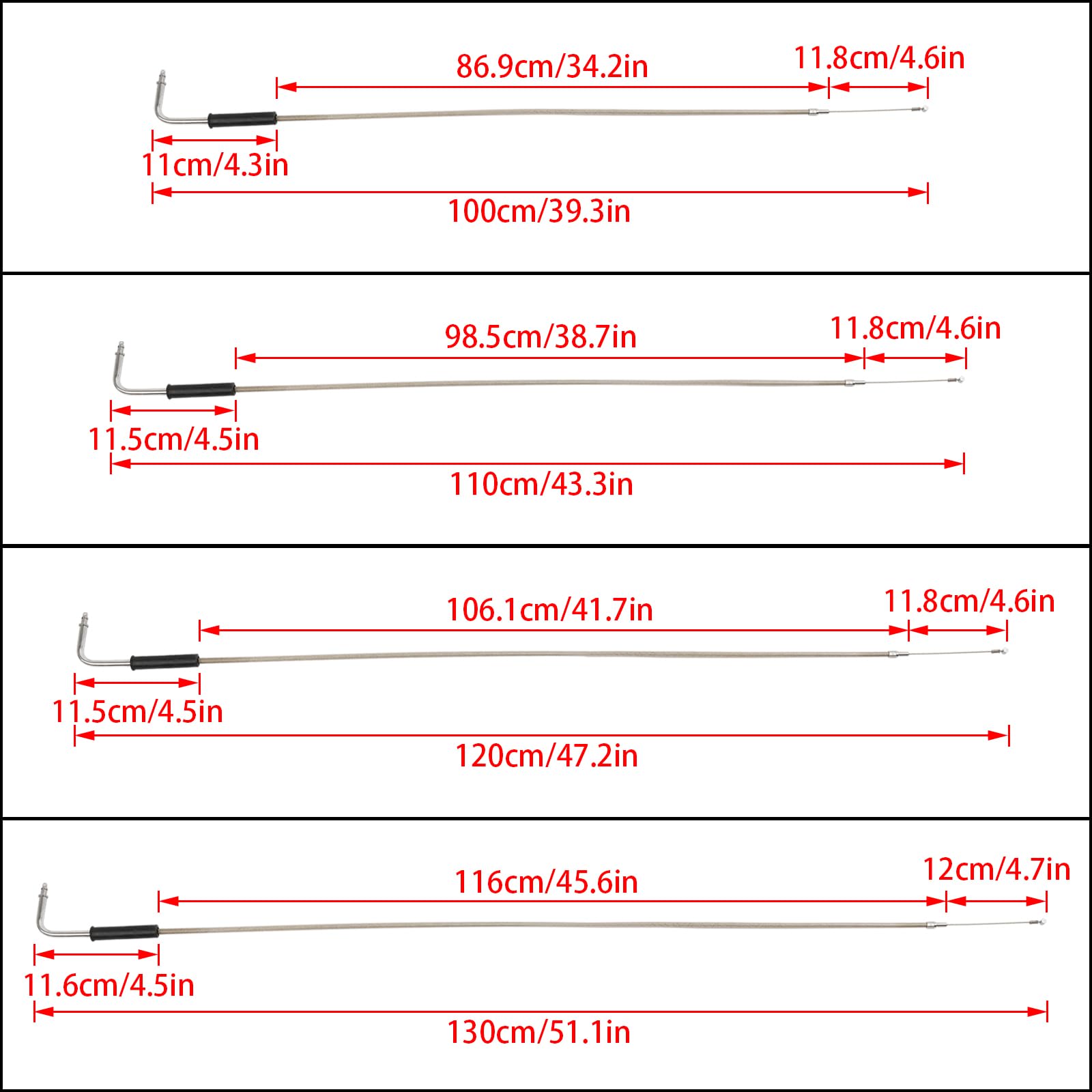 CHIFUN Motorcycle Throttle Idle Cable Braided Wire Kit Stainless Steel 43'' Long Throttle Gas Cable Compatible with Harley Dyna