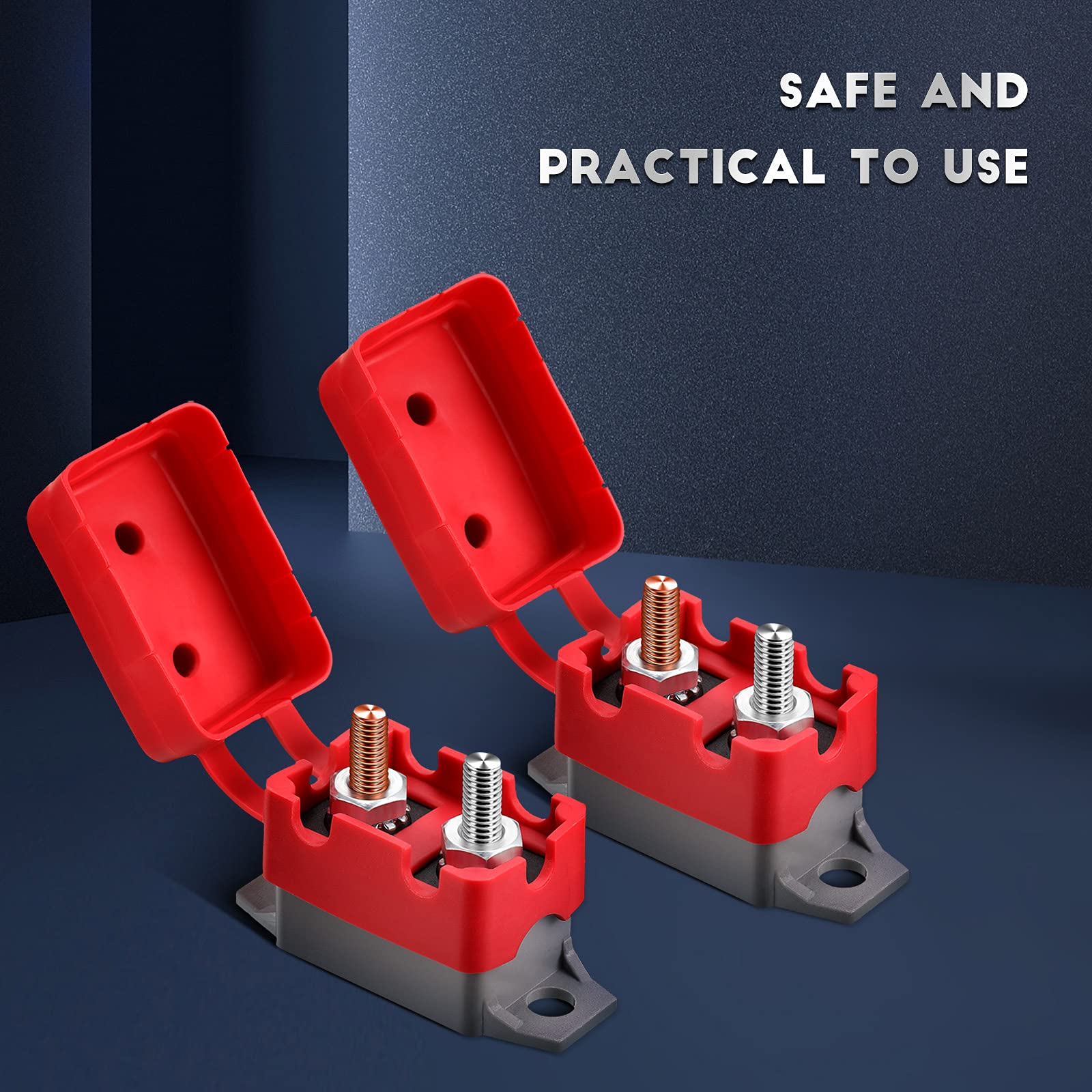 4 Pieces Dc 12V - 24V Automatic Reset Circuit Breaker Circuit Breaker With Cover Stud Bolt For Automotive And More (30 Amp)