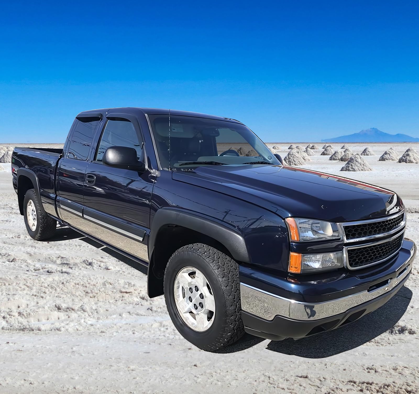 Ikon Motorsports Tape On External Window Visor, Compatible With 2008-2013 Silverado Sierra Extended Cab, Slim Style Acrylic Smok