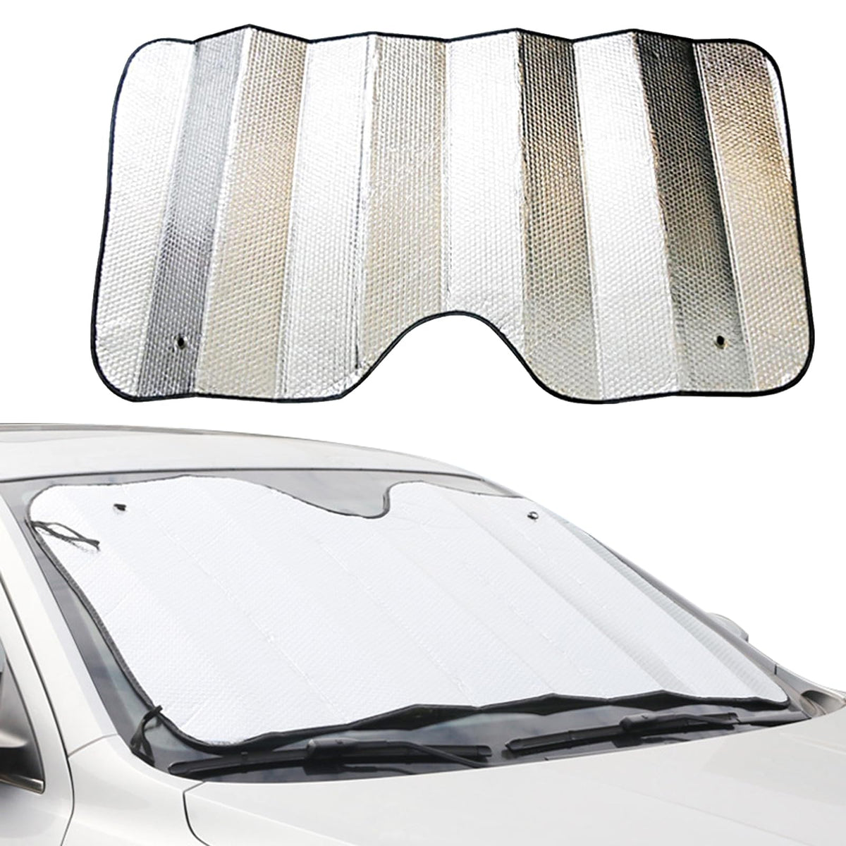 Yumfugu Pack-1 Car Front Windshield Sun Shade, 55.1'' x 27.5'' Thickening Sun Visor Protector, Universal Windshield Sun Shade, D