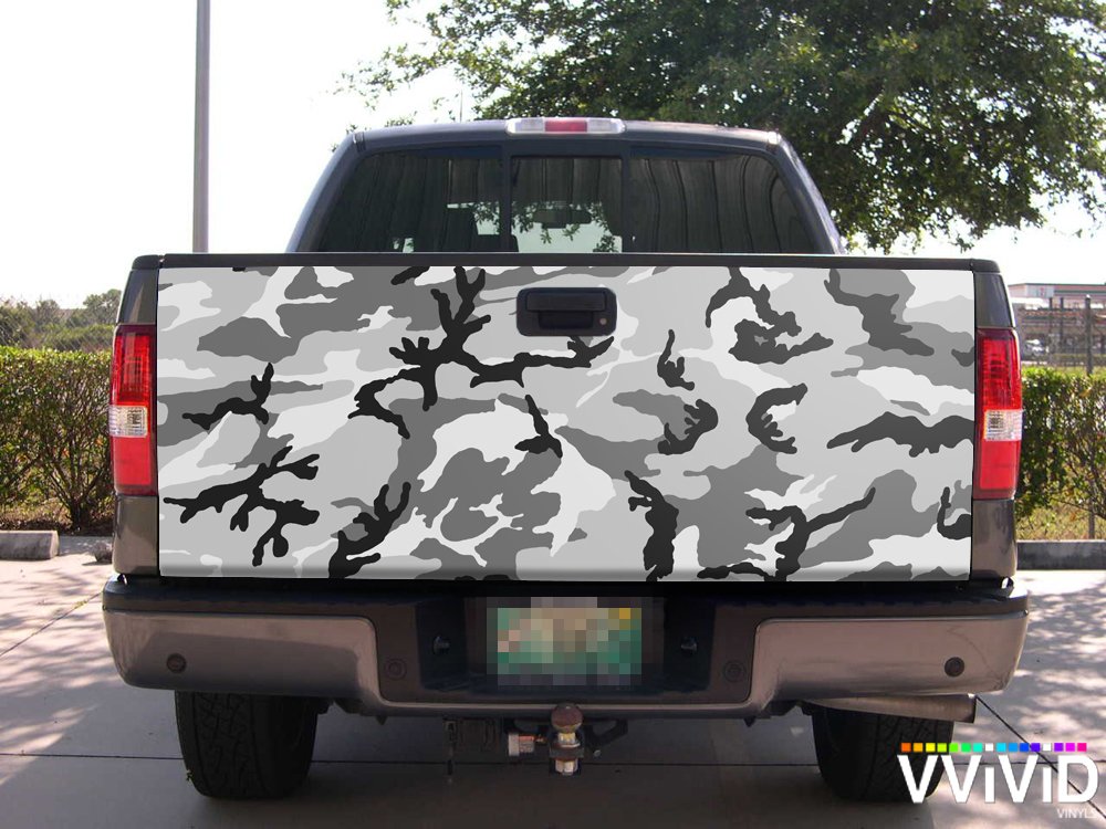 Vvivid Vinyl Camouflage Pattern Wrap Air-Release Adhesive Film Sheets (2Ft X 5Ft, Snow Camo)