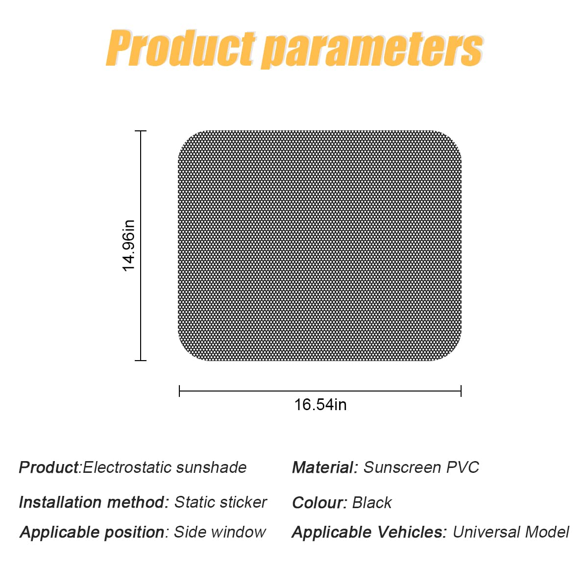 Car Side Window Sunshade, 4 PCS Static Cling Films Stickers Sun Shade UV Rays Privacy Protector, Reuseable Washable Sun Shade fo