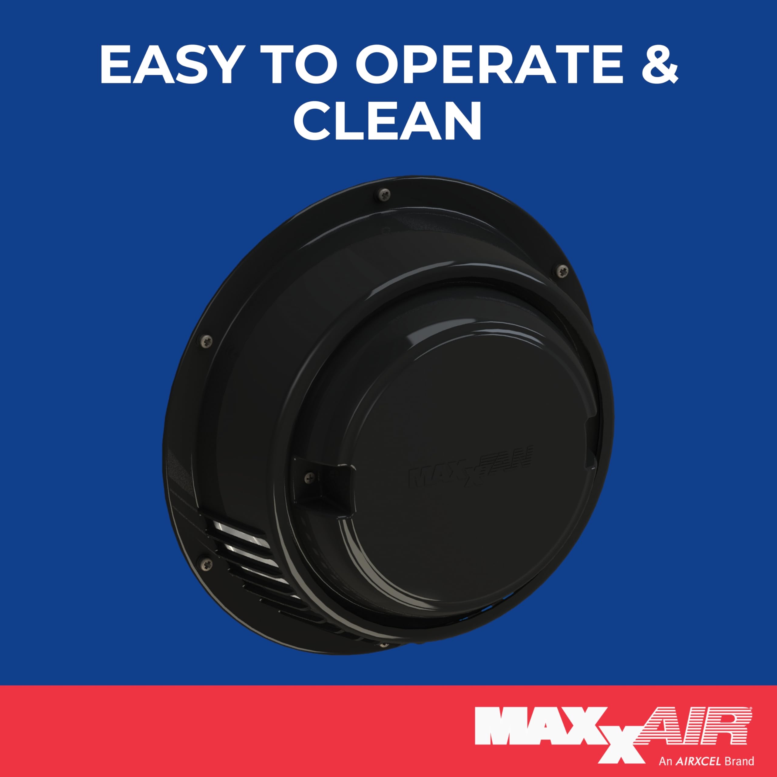 Maxxair Maxxfan Dome 6'' Round 12V Ventilation Fan - Compact Solution For Rooftop Or Sidewall Ventilation, Exhaust Only, Removab