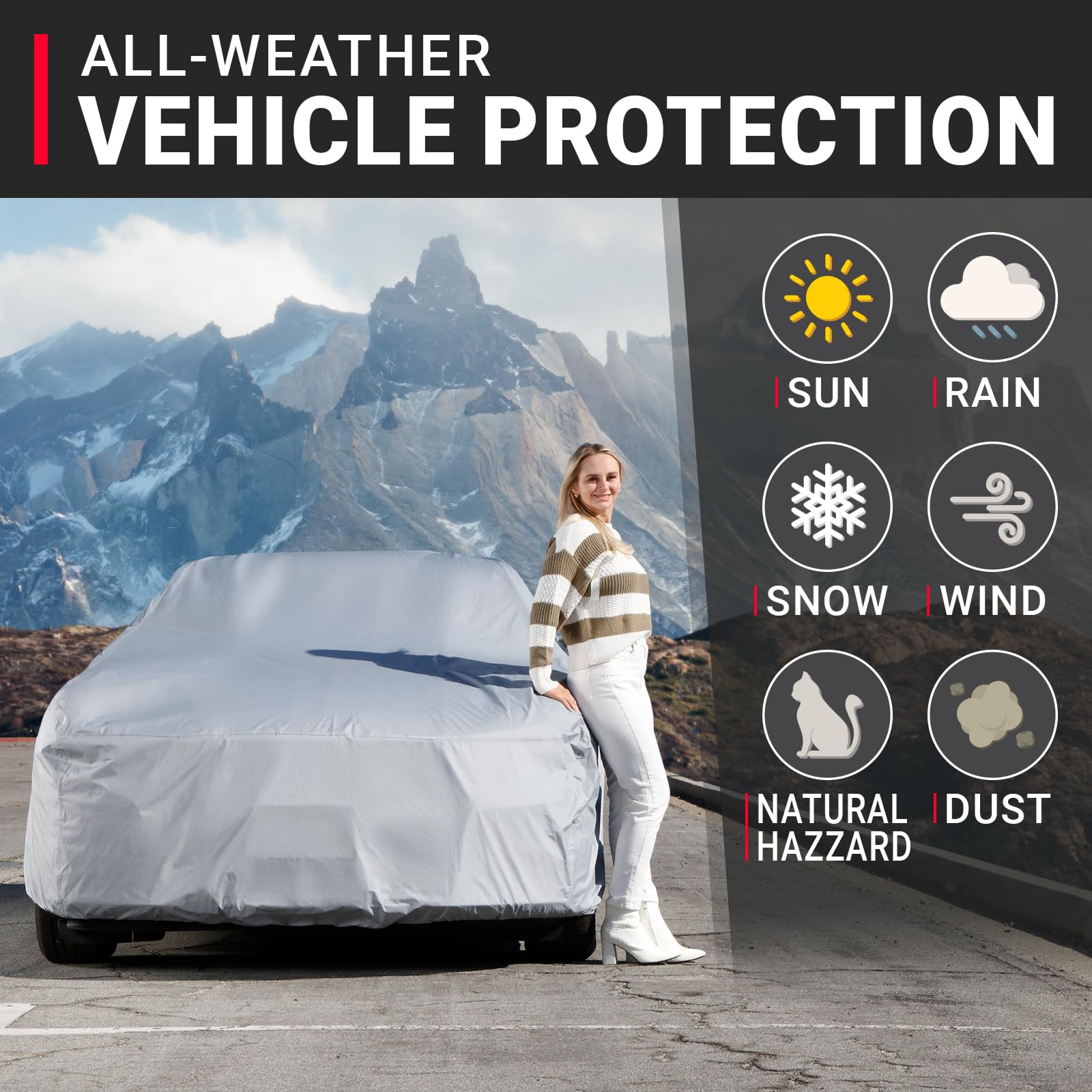 Icarcover Custom Car Cover For Chevy Camaro Z28, Ss, Base Model, Coupe, Convertible, Waterproof All Weather Rain Snow Uv Sun Pro