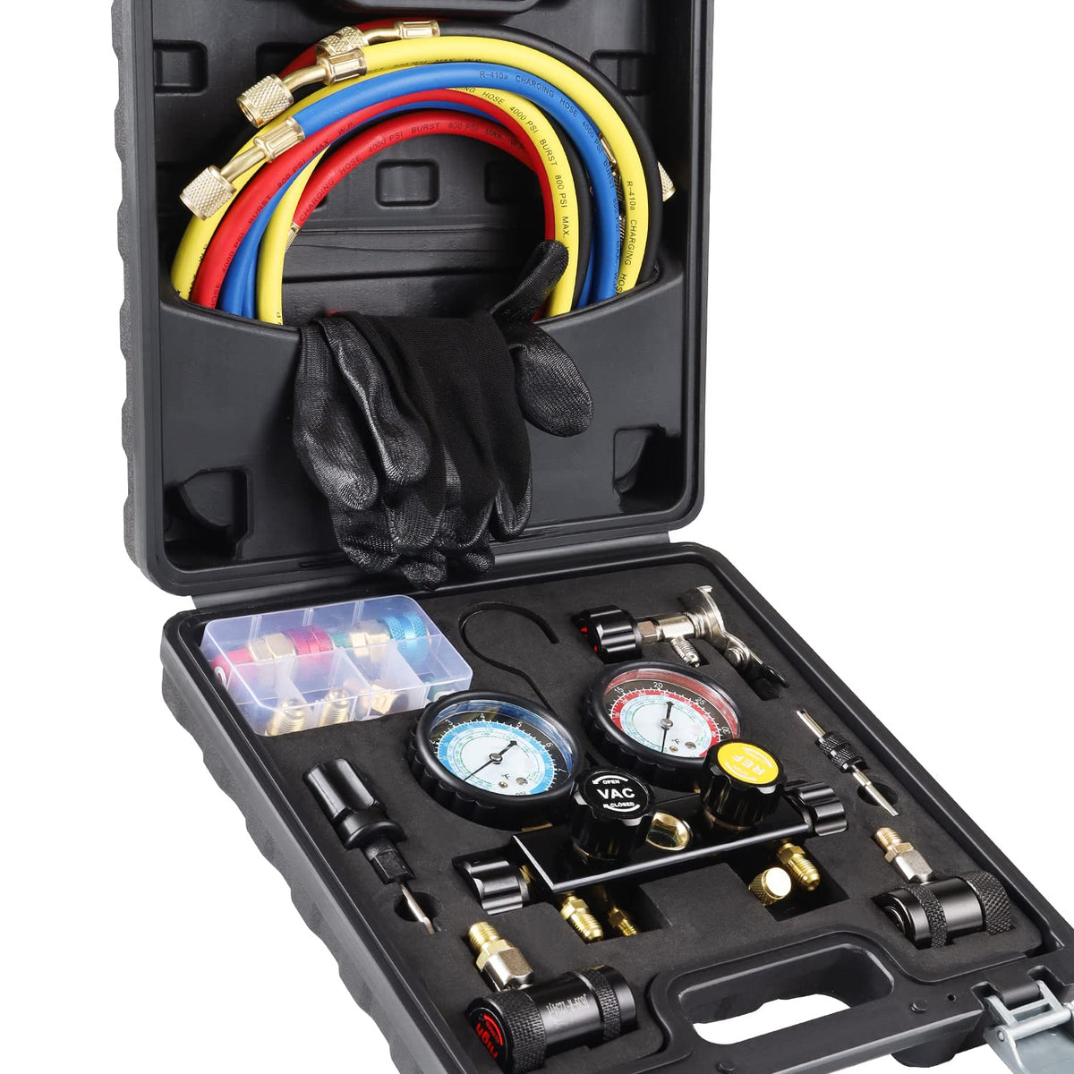 Lichamp Ac R1234Yf R134A Gauge Set, Automotive 4 Valve Manifold Gauge Compatible With R1234Yf And R134A Refrigerants, Works On C